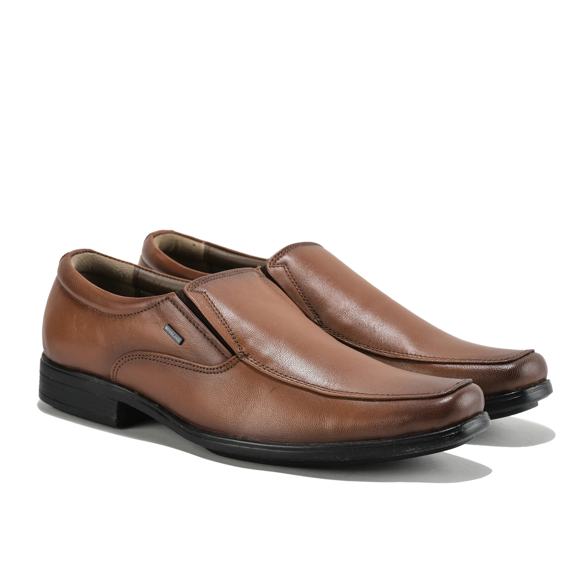 Wooland Tan Leather Formal Slip-On Shoes for Men - Thumbnail 8