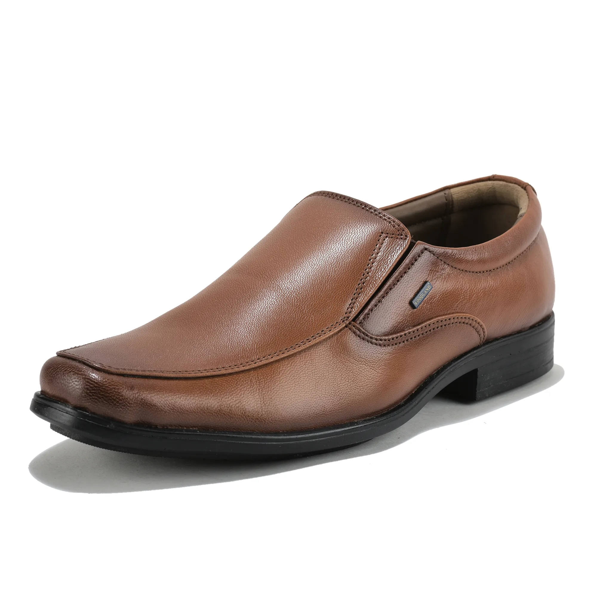 Wooland Tan Leather Formal Slip-On Shoes for Men - Thumbnail 11