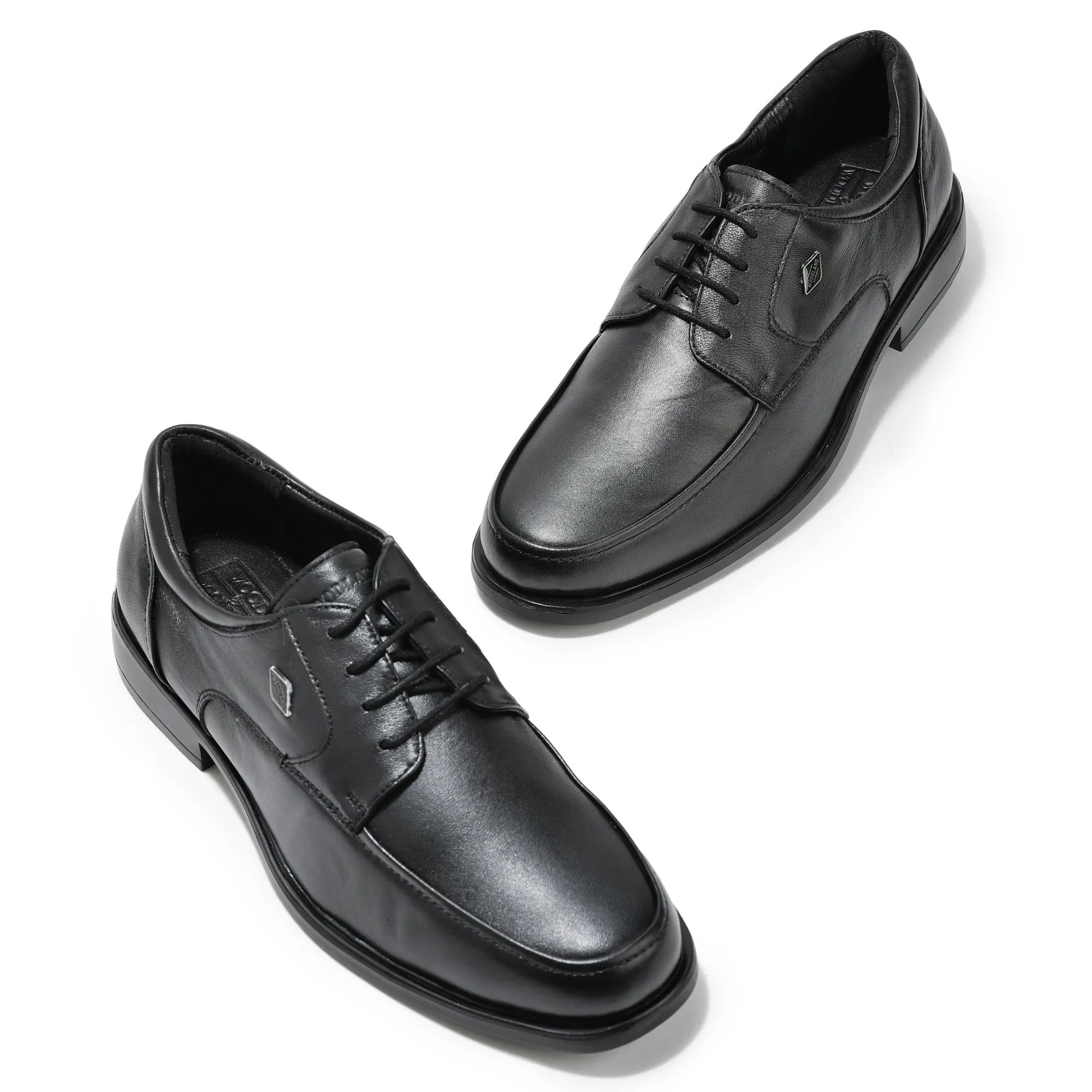 Woodland Black Men Leather Lace-Up Shoes - Thumbnail 2