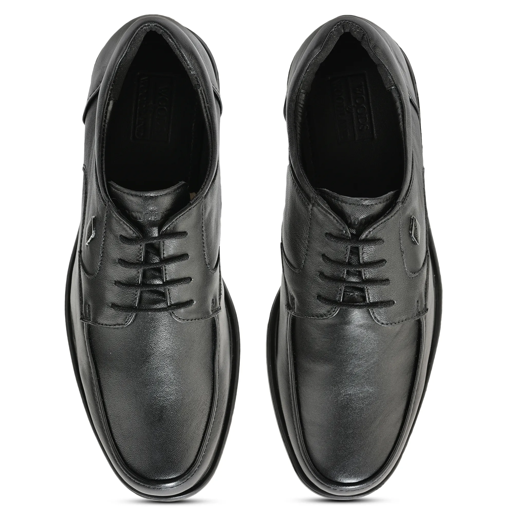 Woodland Black Men Leather Lace-Up Shoes - Thumbnail 4