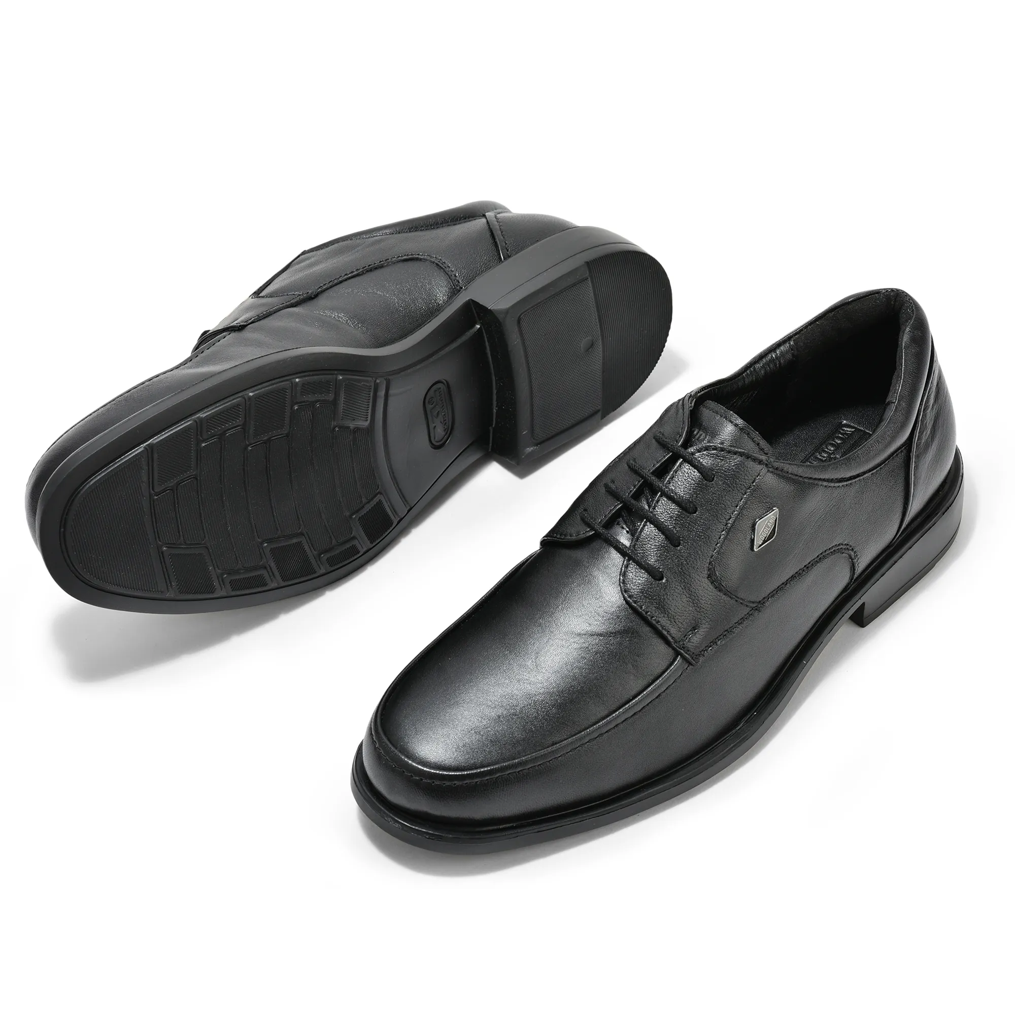 Woodland Black Men Leather Lace-Up Shoes - Thumbnail 5