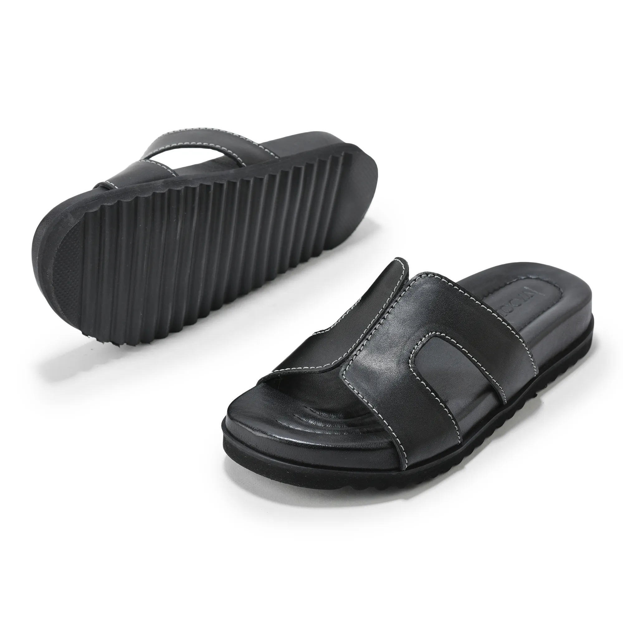 Woodland Soft Nappa Black Ladies Slipper - Thumbnail 4