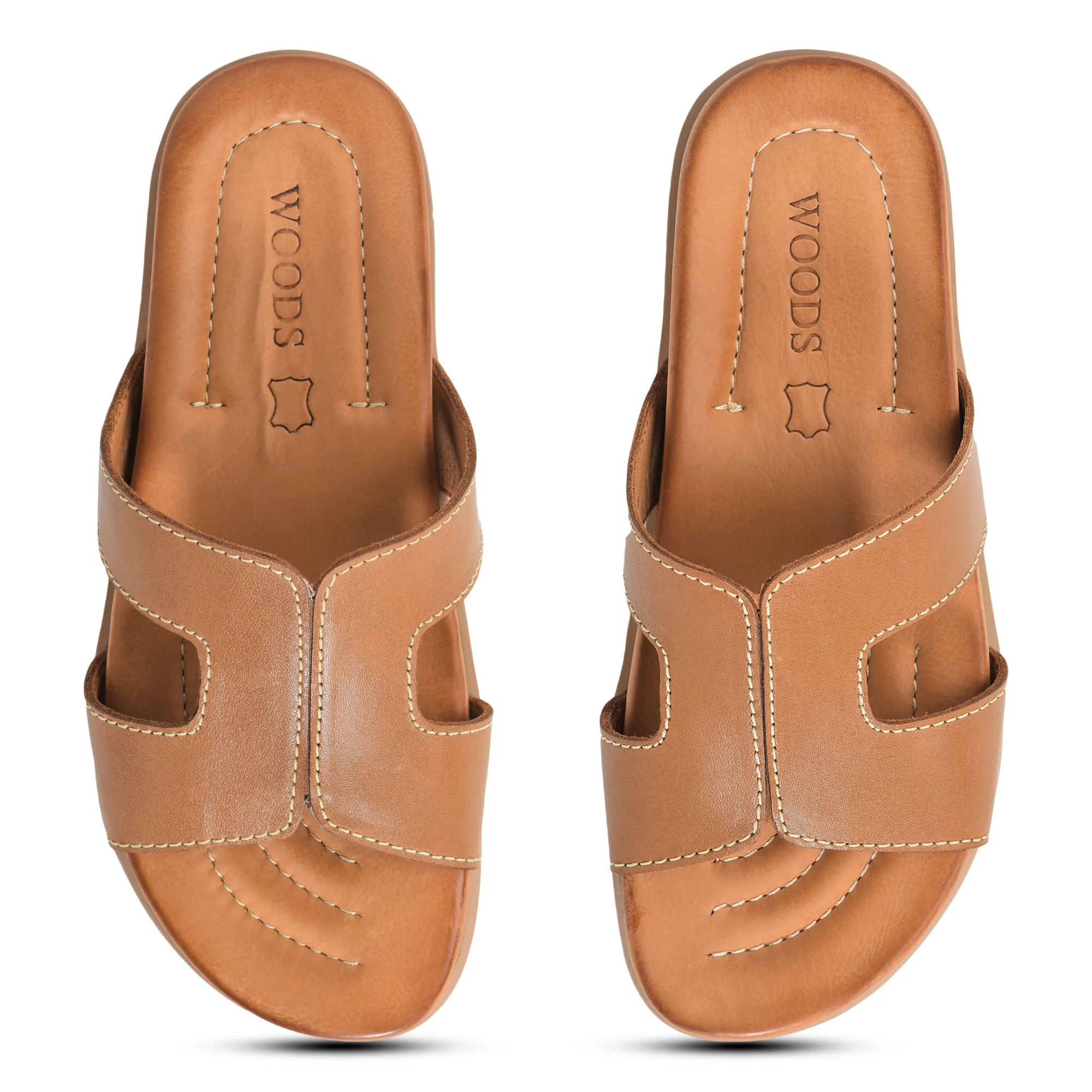 Woodland Soft Nappa Tan Ladies Slipper - Thumbnail 2