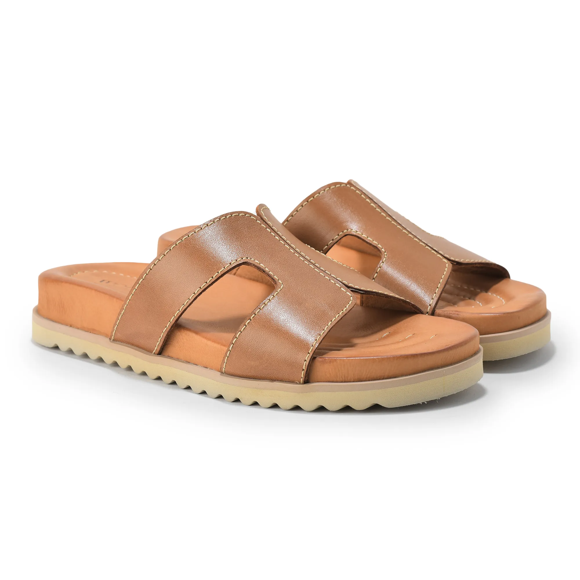 Woodland Soft Nappa Tan Ladies Slipper - Thumbnail 6