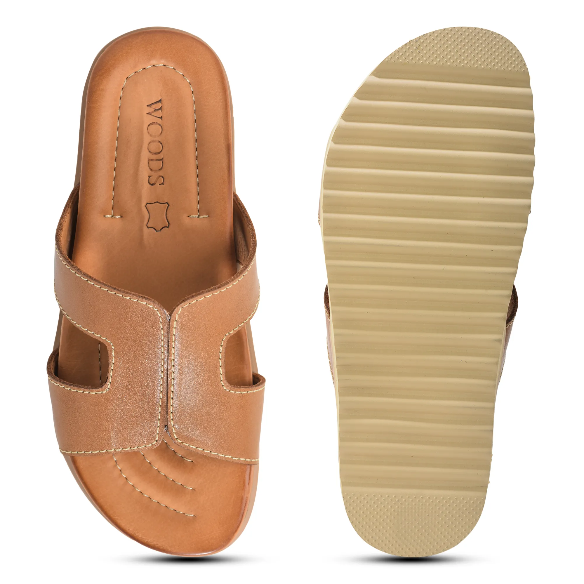 Woodland Soft Nappa Tan Ladies Slipper - Thumbnail 7