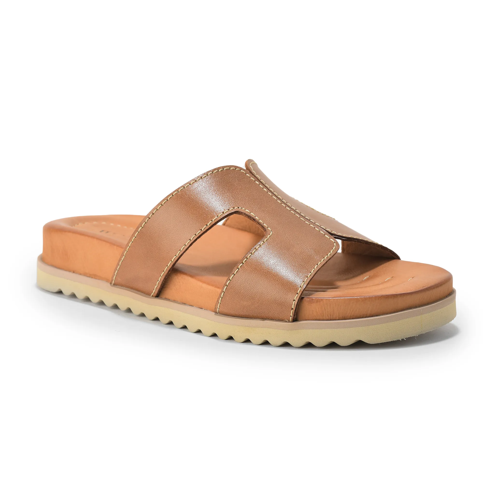 Woodland Soft Nappa Tan Ladies Slipper - Thumbnail 8