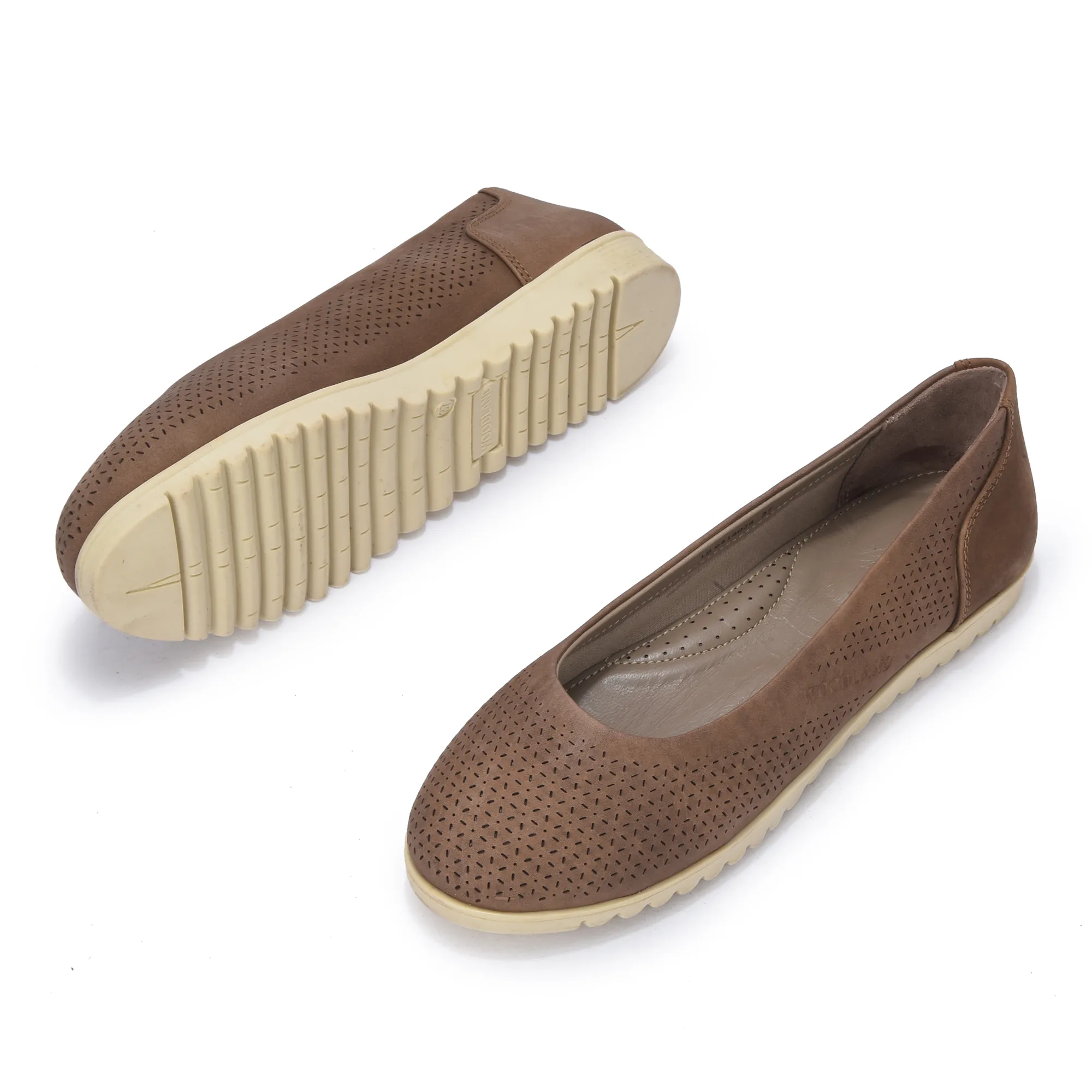 Woodland Women Brown Nubuk Comfort Bally - Thumbnail 5
