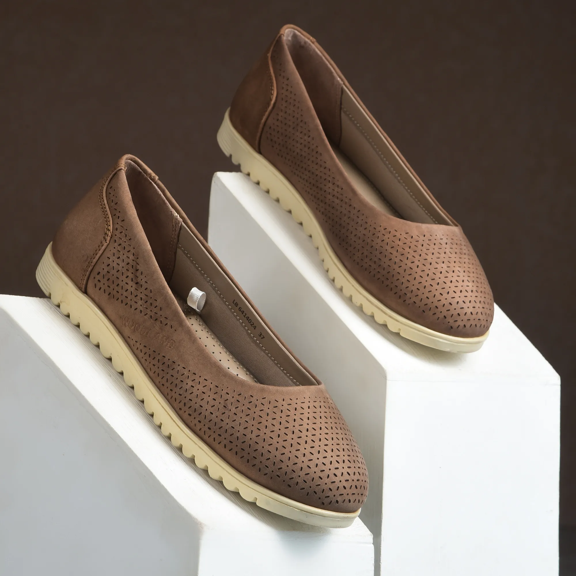 Woodland Women Brown Nubuk Comfort Bally - Thumbnail 9