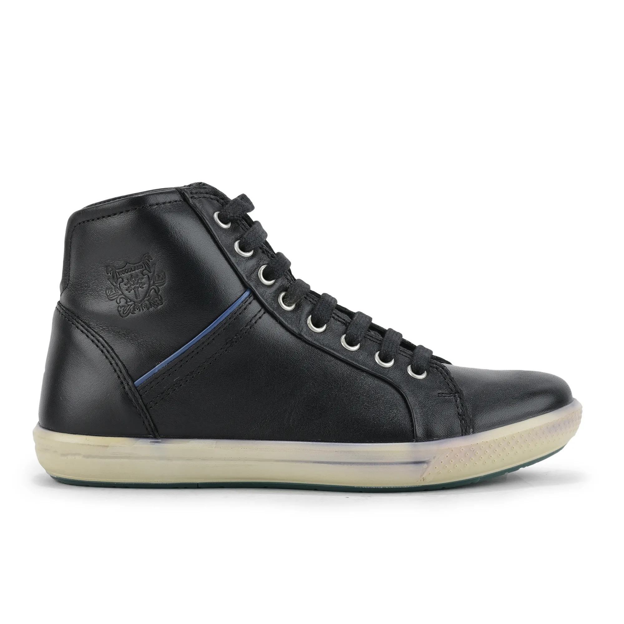 Woodland Women Black Softy Leather High-Top Boots - Thumbnail 2