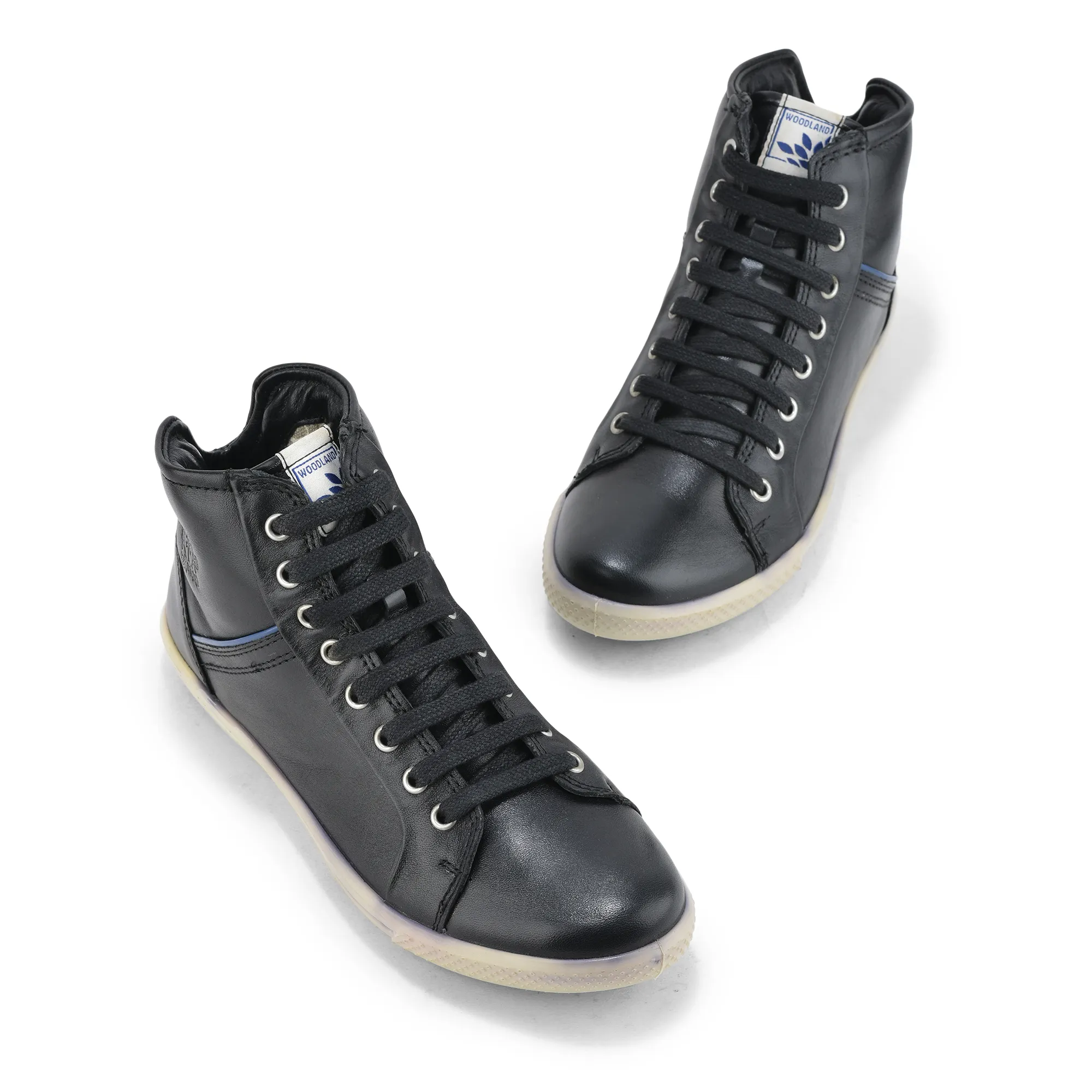 Woodland Women Black Softy Leather High-Top Boots - Thumbnail 4