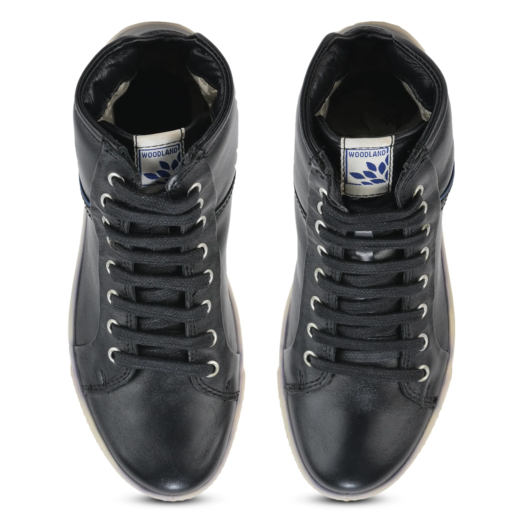 Woodland Women Black Softy Leather High-Top Boots - Thumbnail 5
