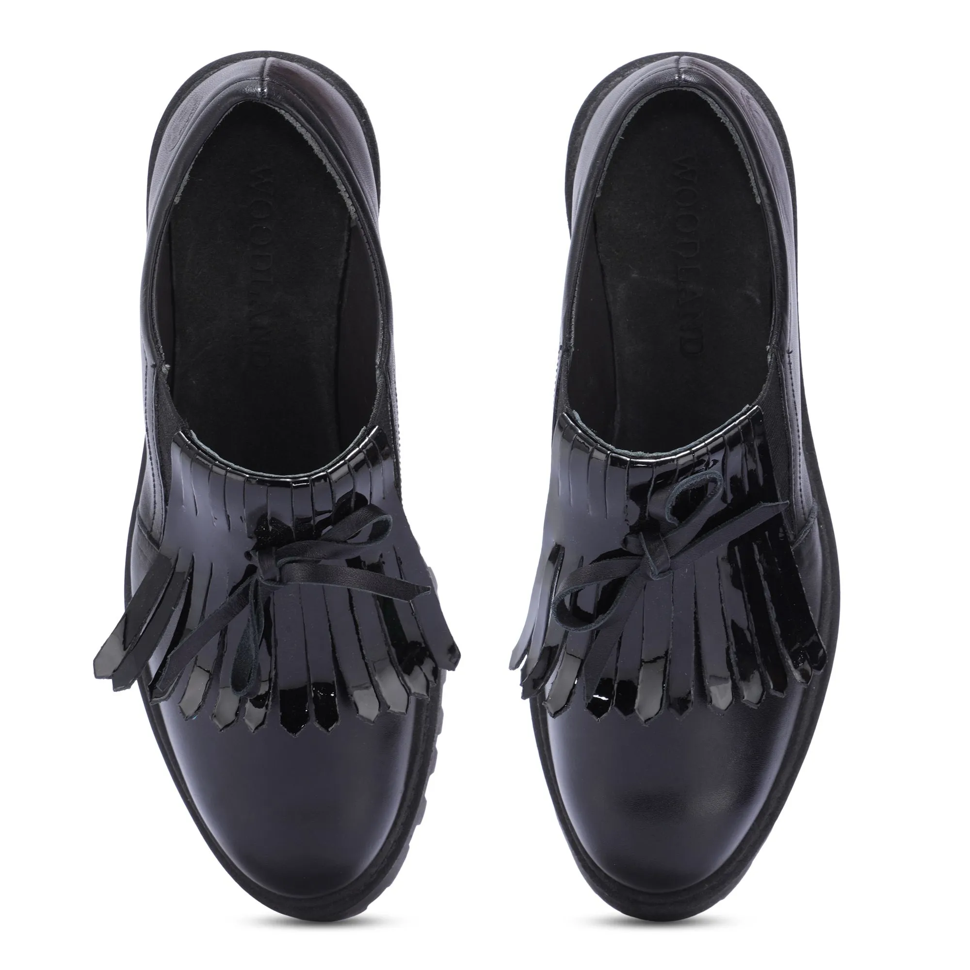 Black chunky sole loafers for women - Thumbnail 3