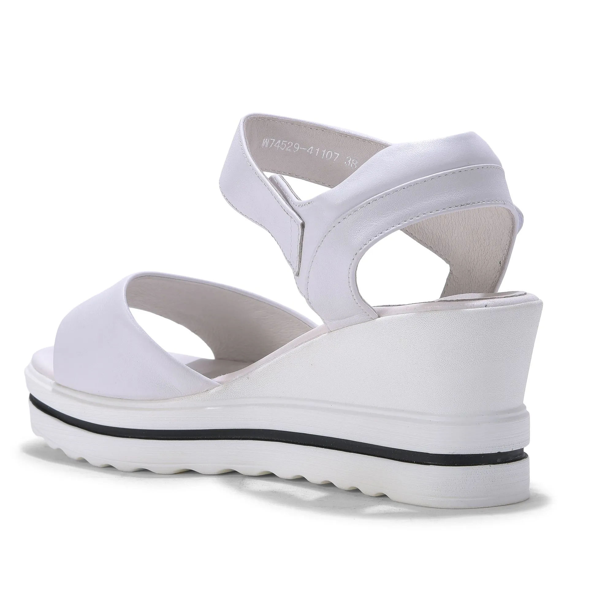 Woods WHITE wedge heel sandals - Thumbnail 3