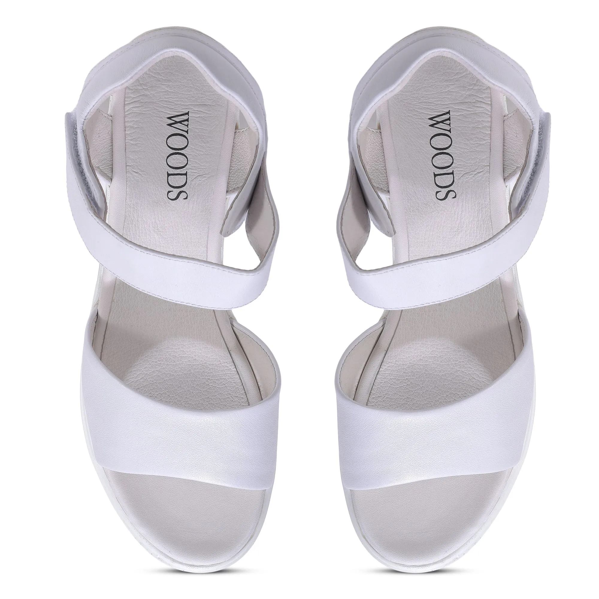 Woods WHITE wedge heel sandals - Thumbnail 4