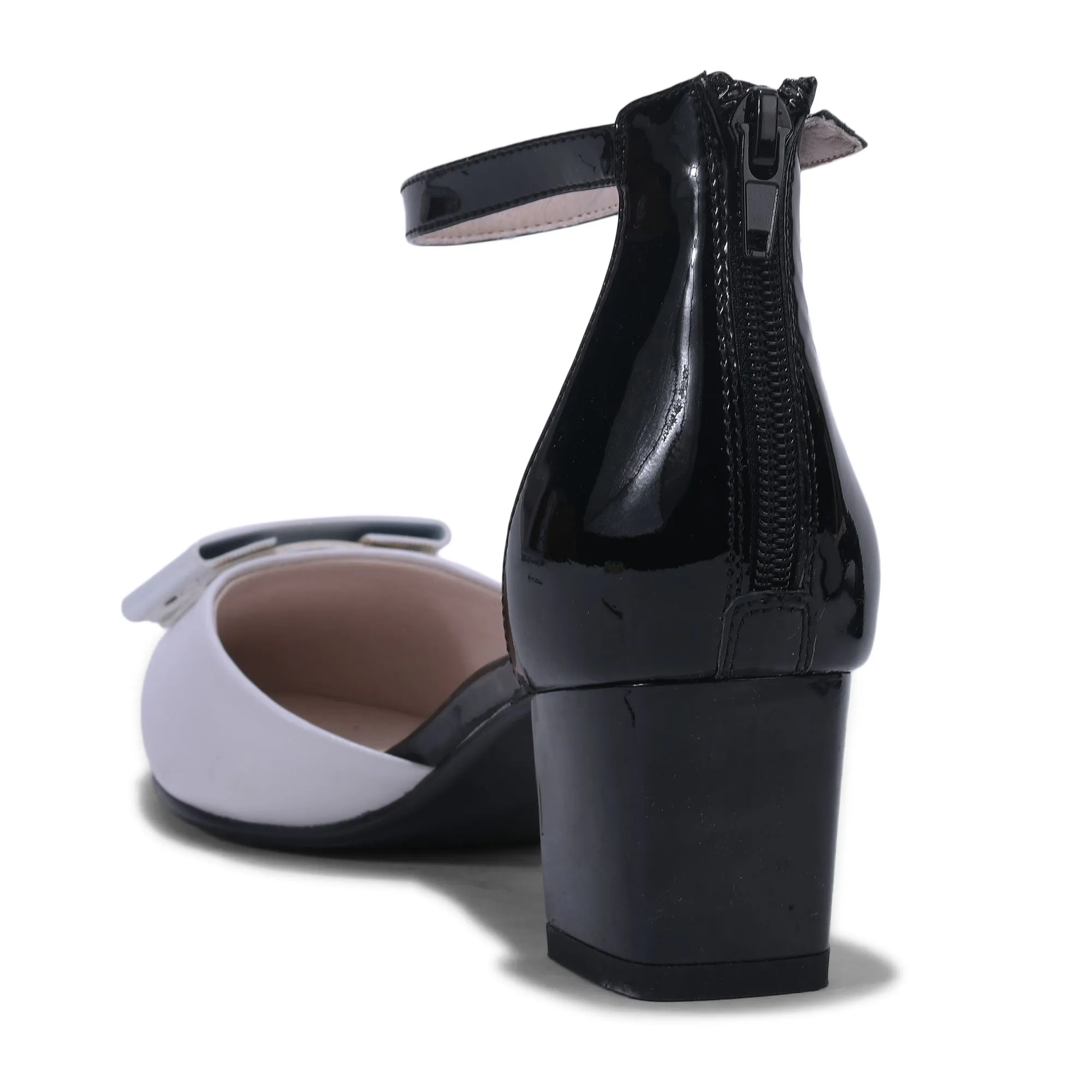 WHITE/BLACK ankle strap sandal - Thumbnail 5
