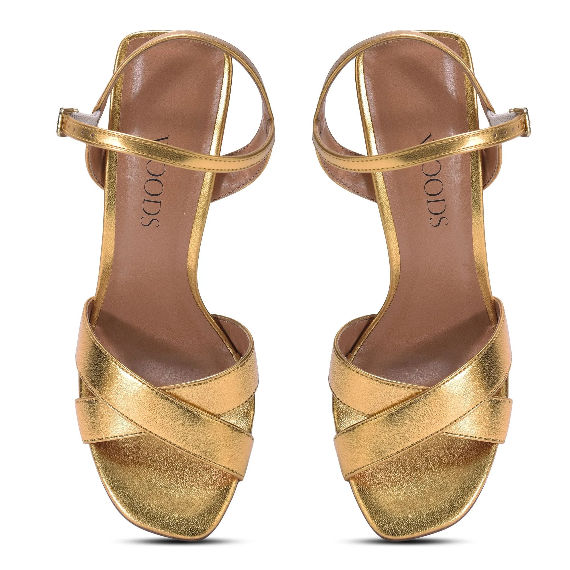 Golden ankle strap heel - Thumbnail 3