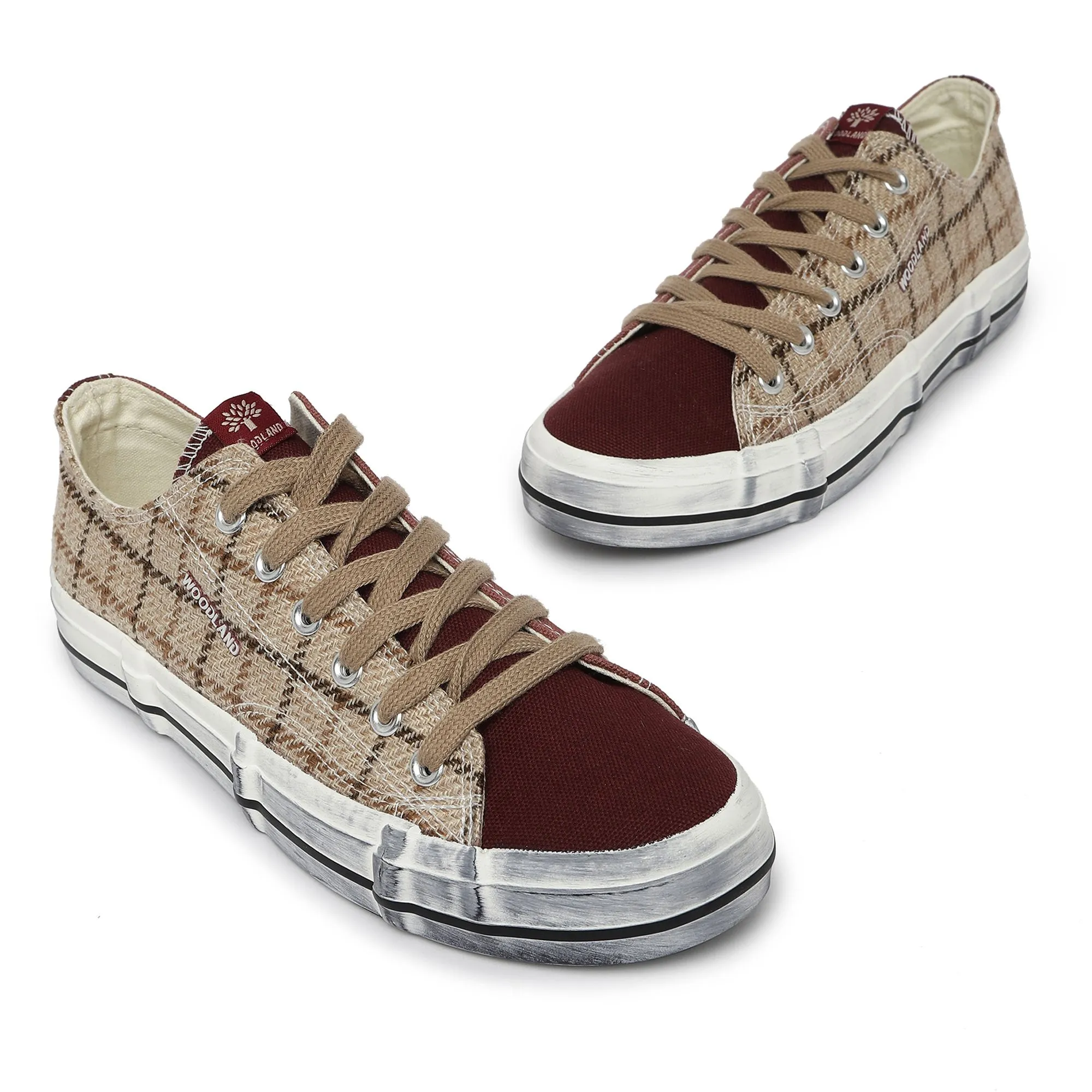Brown/maroon Canvas shoes for women - Thumbnail 2