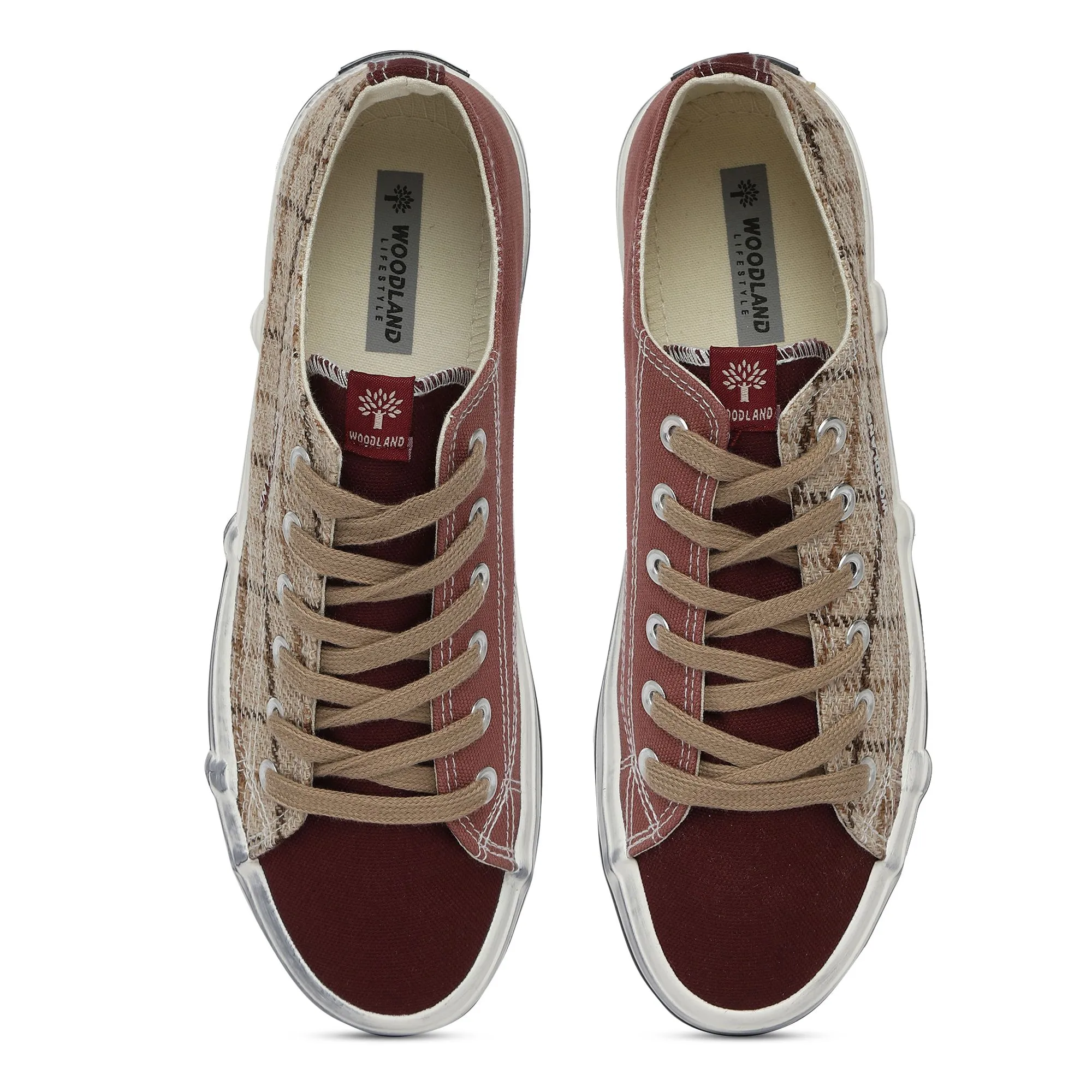 Brown/maroon Canvas shoes for women - Thumbnail 3