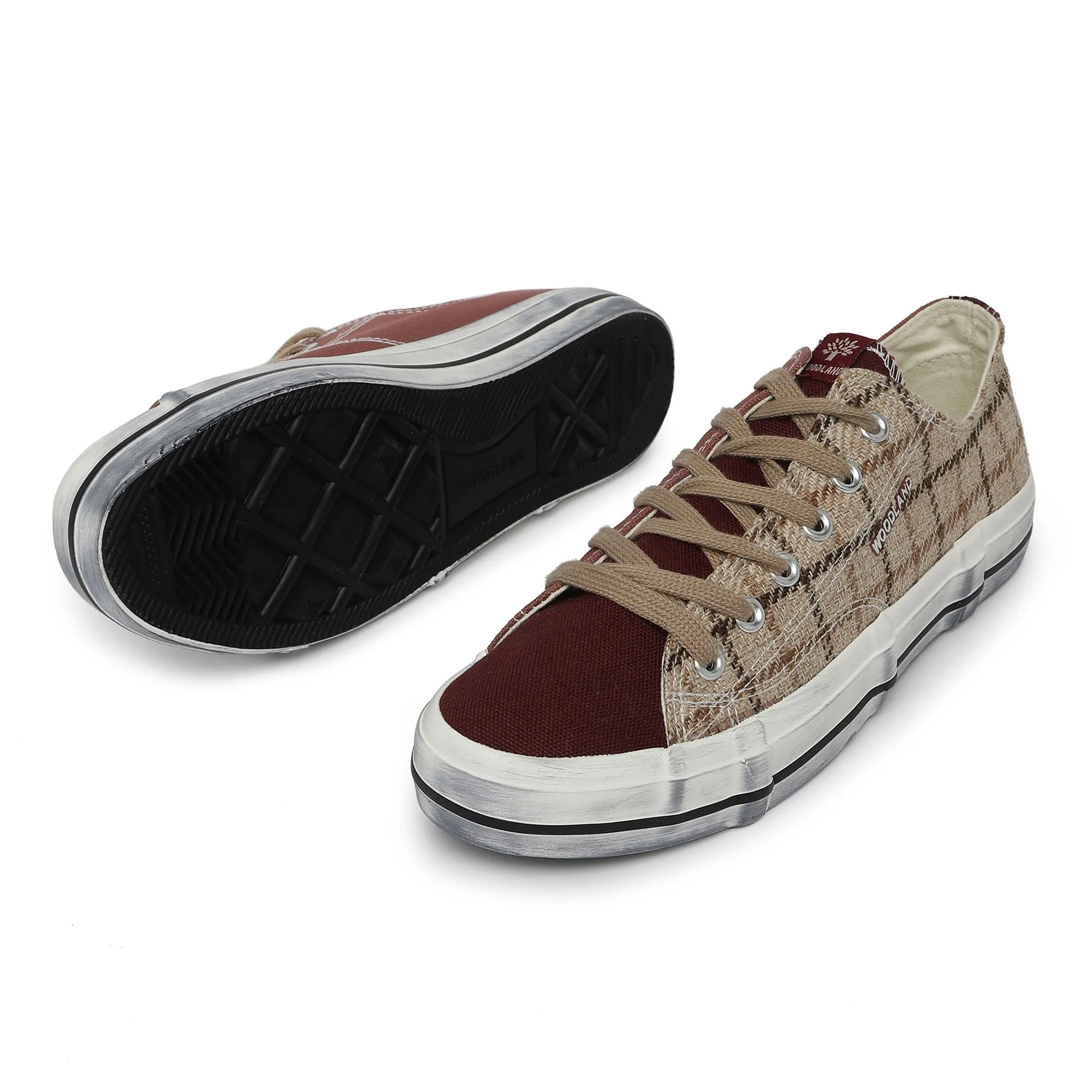 Brown/maroon Canvas shoes for women - Thumbnail 4