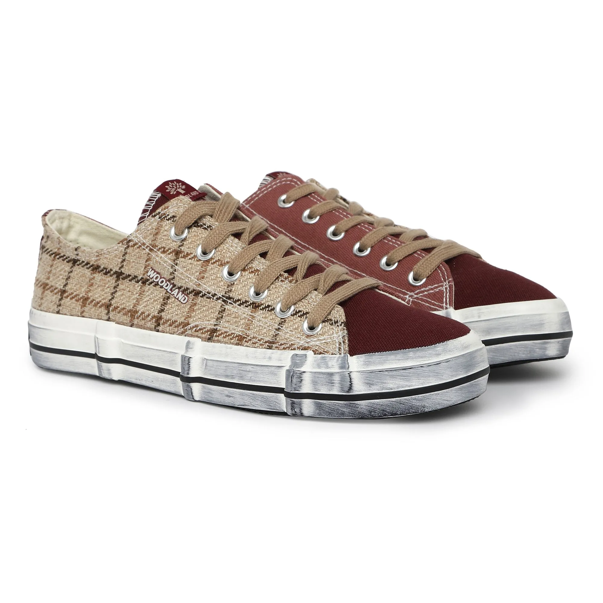 Brown/maroon Canvas shoes for women - Thumbnail 6