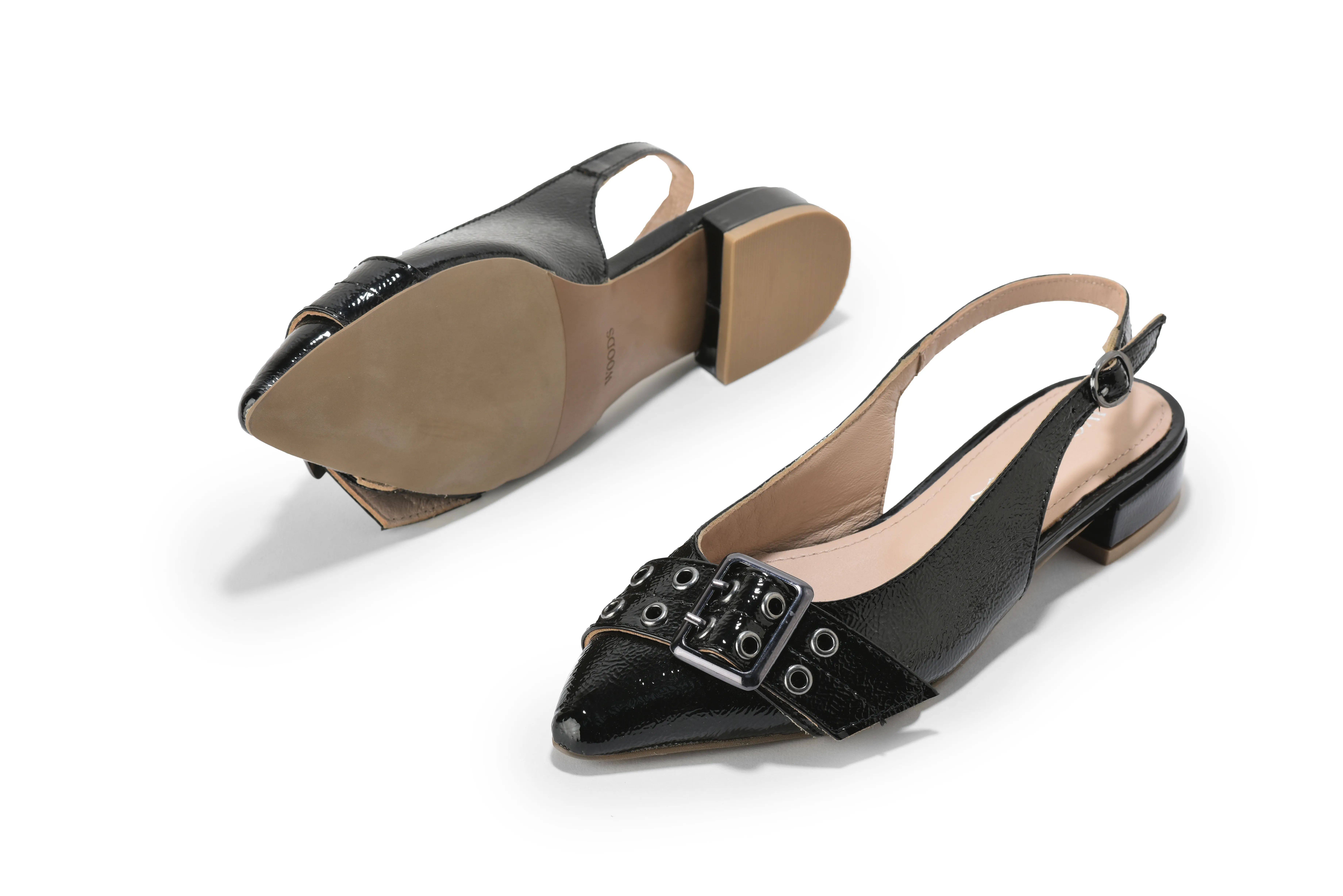 Woodland Black Slingback Ladies Heel Sandals  - Thumbnail 4
