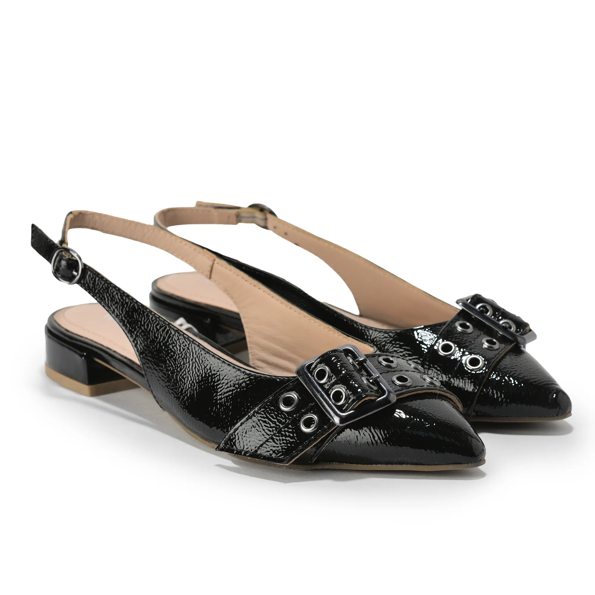 Woodland Black Slingback Ladies Heel Sandals  - Thumbnail 6