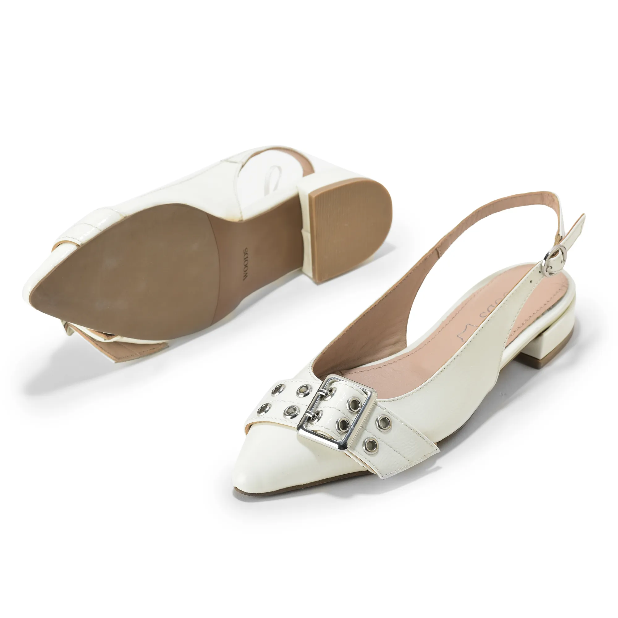 Woodland White Slingback Ladies Heel Sandals  - Thumbnail 4