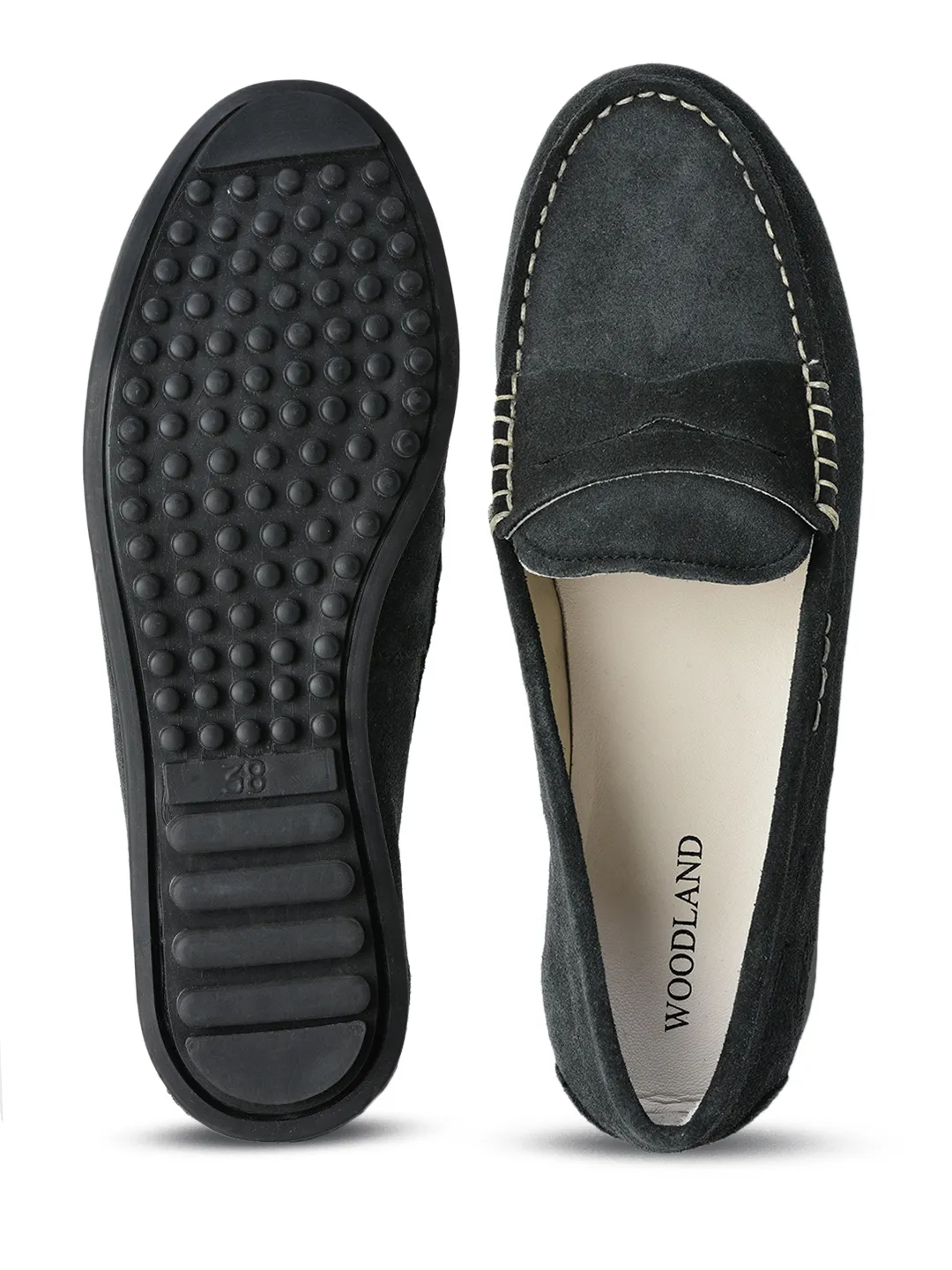BLACK loafers for women - Thumbnail 8