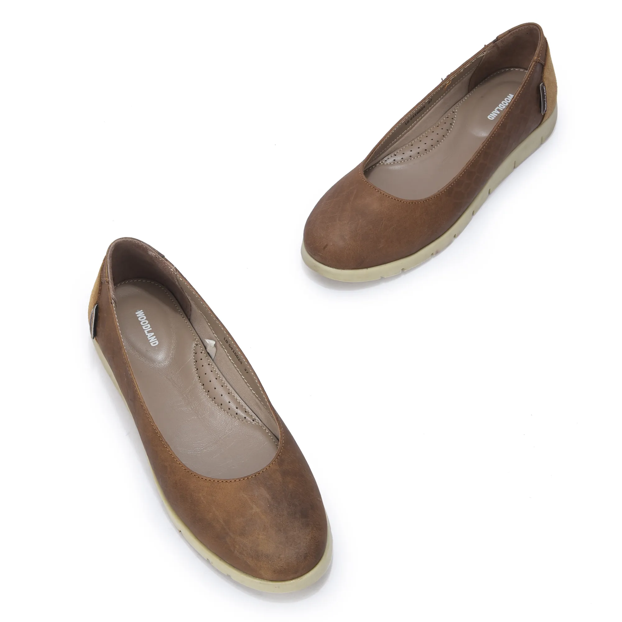 Women Camel Everyday Nubuk Ballet Flats - Thumbnail 2