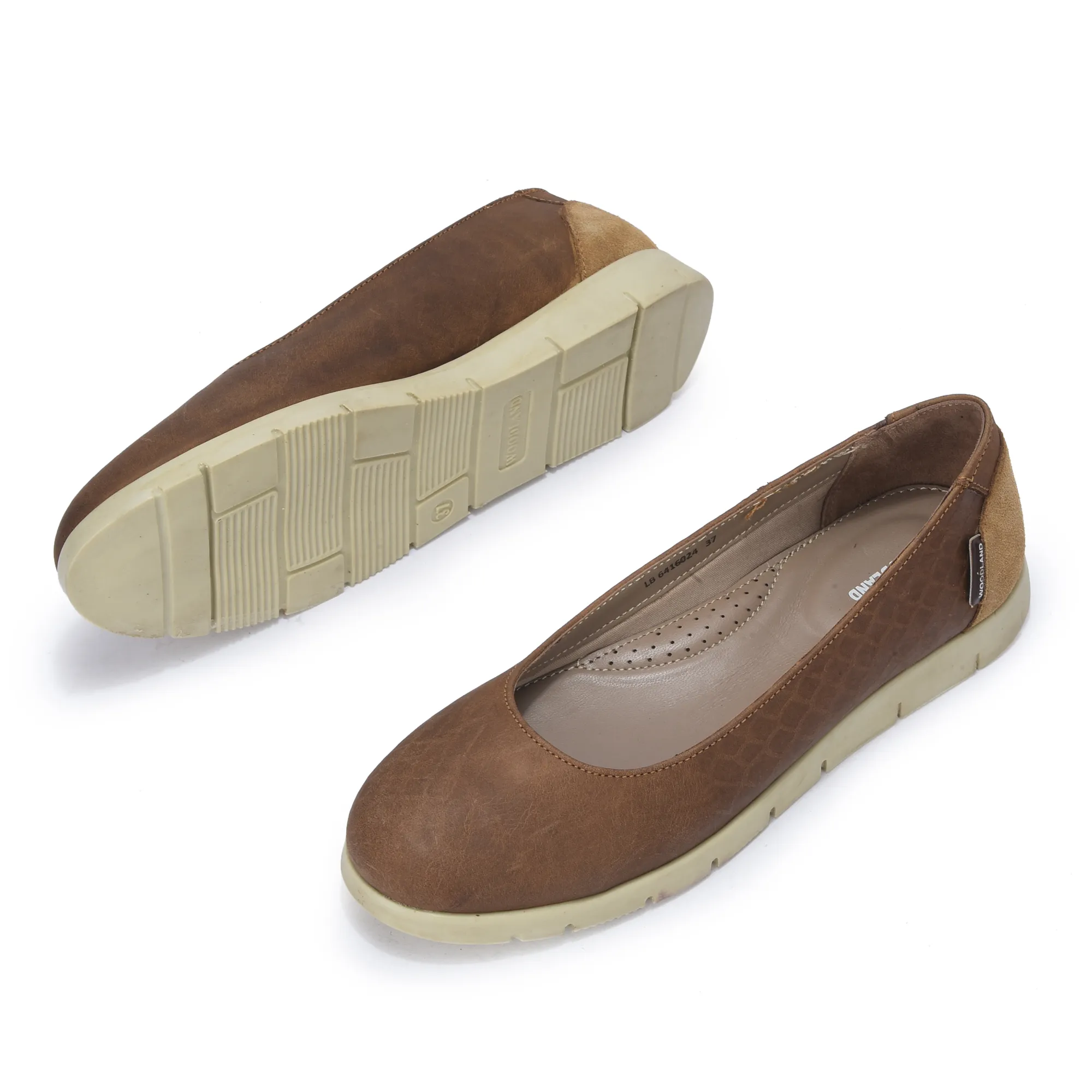Women Camel Everyday Nubuk Ballet Flats - Thumbnail 5