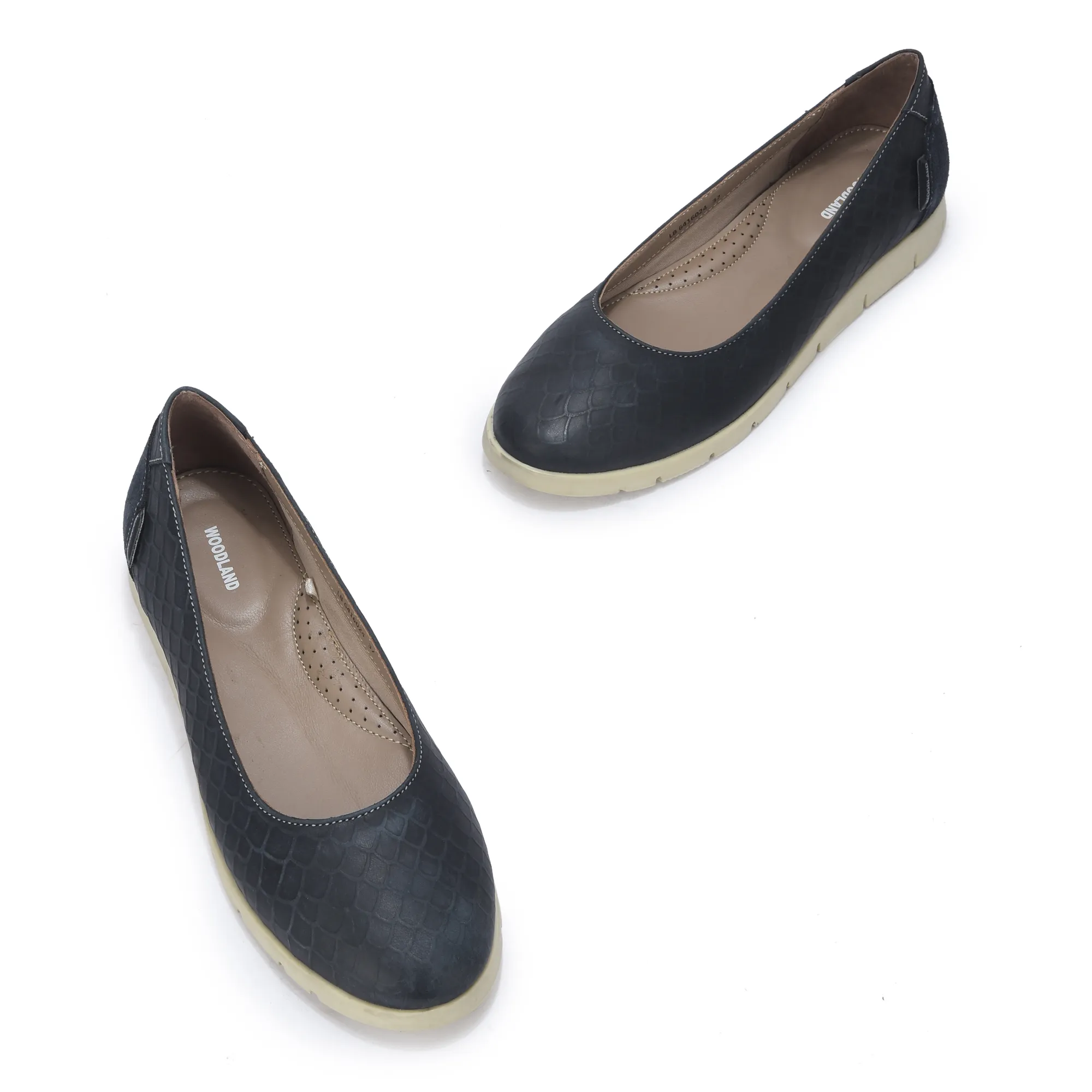 Women Navy Everyday Nubuk Ballet Flats - Thumbnail 2