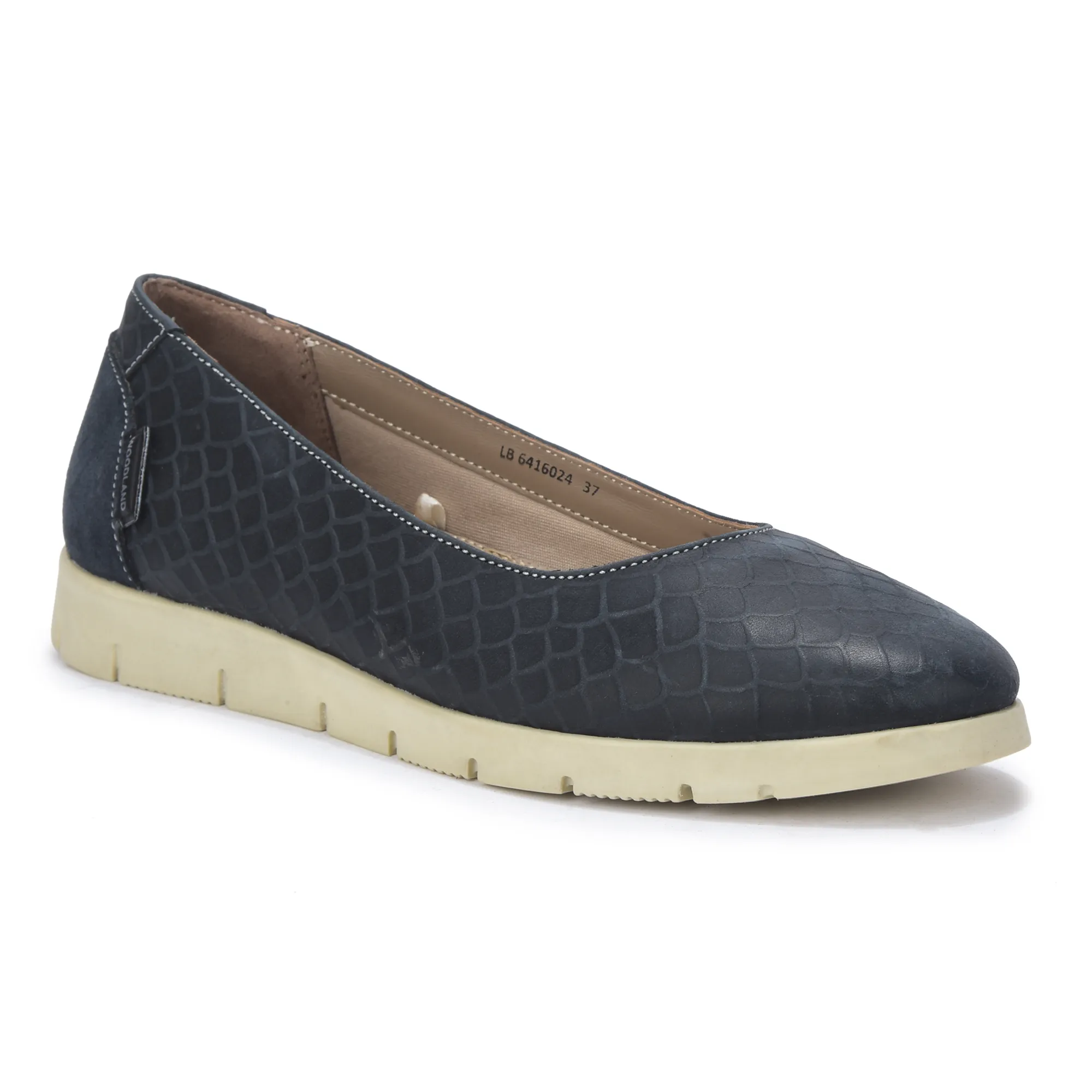 Women Navy Everyday Nubuk Ballet Flats - Thumbnail 3