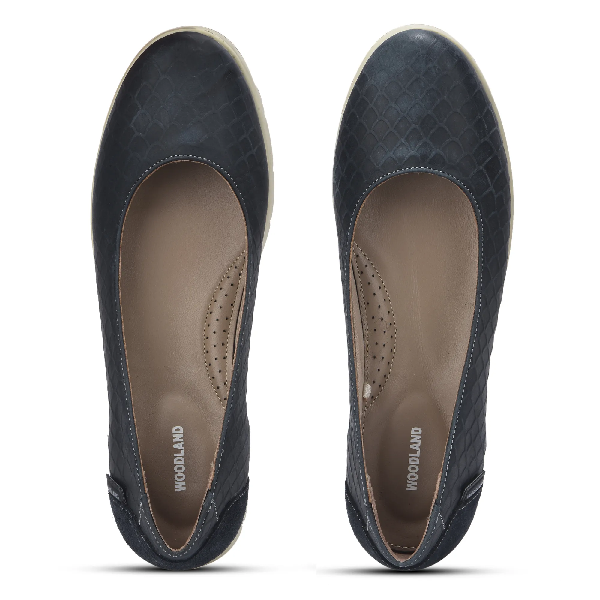 Women Navy Everyday Nubuk Ballet Flats - Thumbnail 4