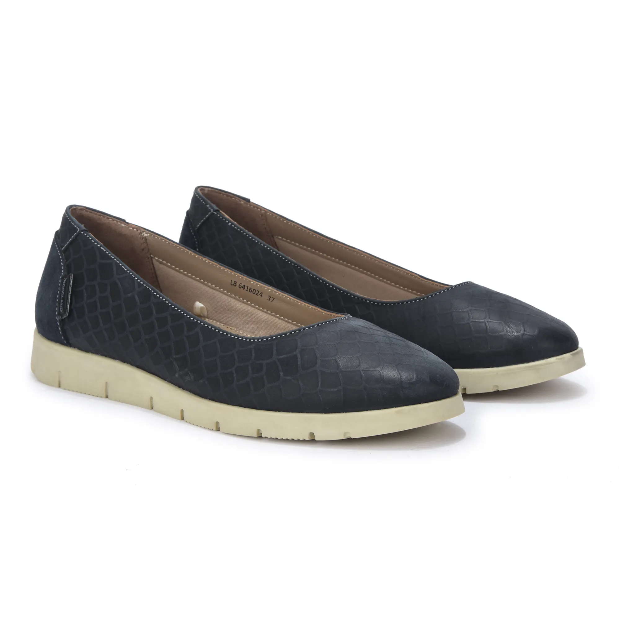 Women Navy Everyday Nubuk Ballet Flats - Thumbnail 7