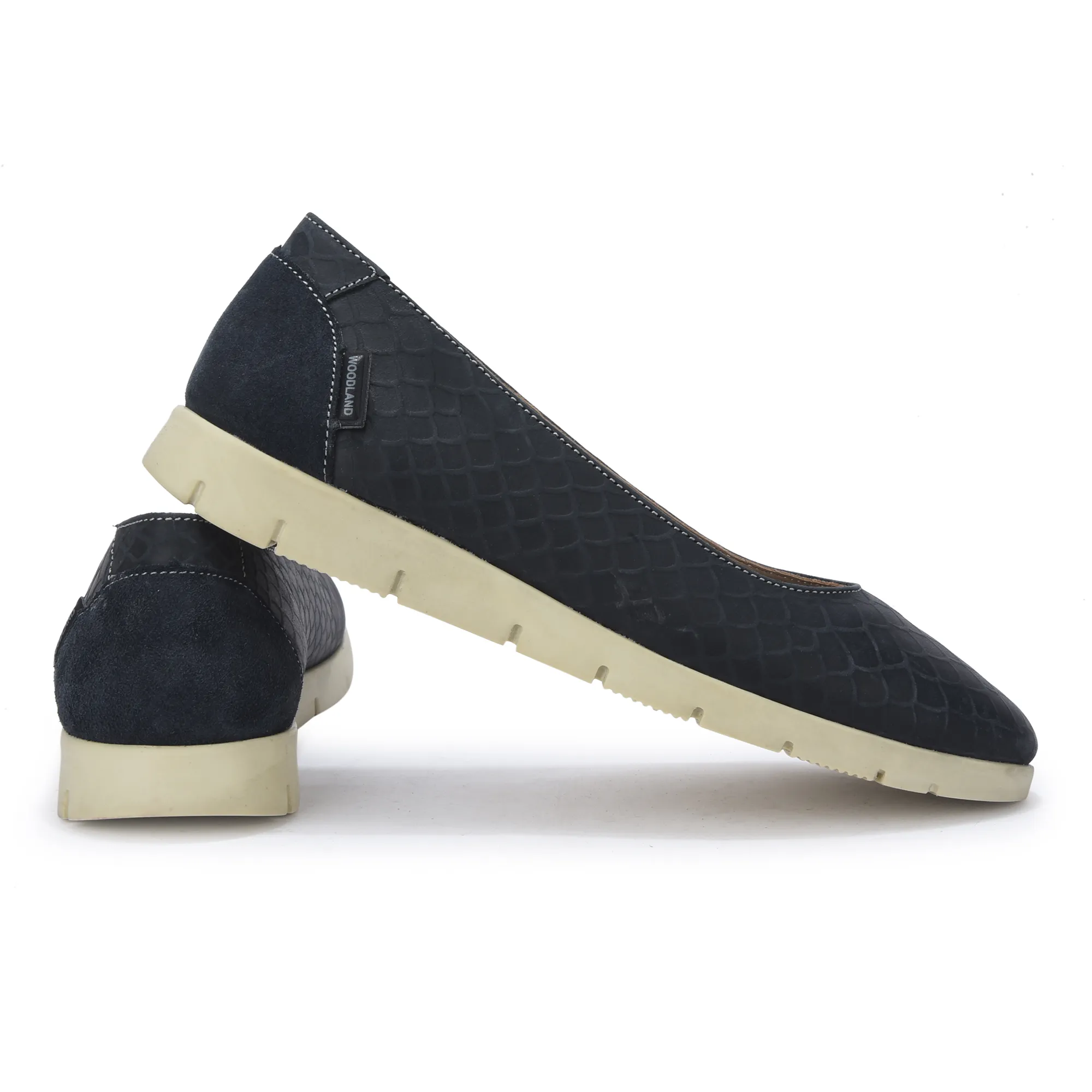 Women Navy Everyday Nubuk Ballet Flats - Thumbnail 10