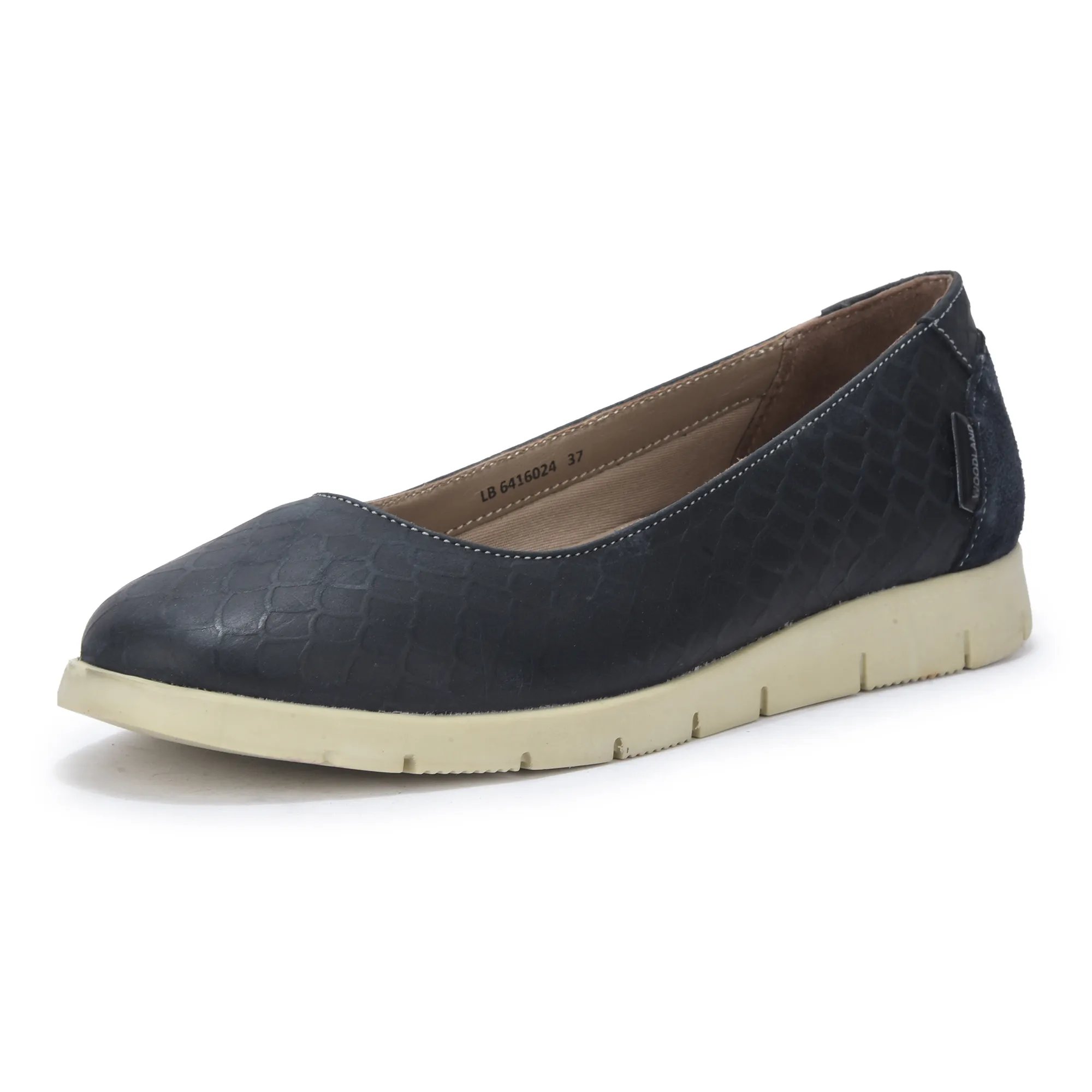 Women Navy Everyday Nubuk Ballet Flats - Thumbnail 11
