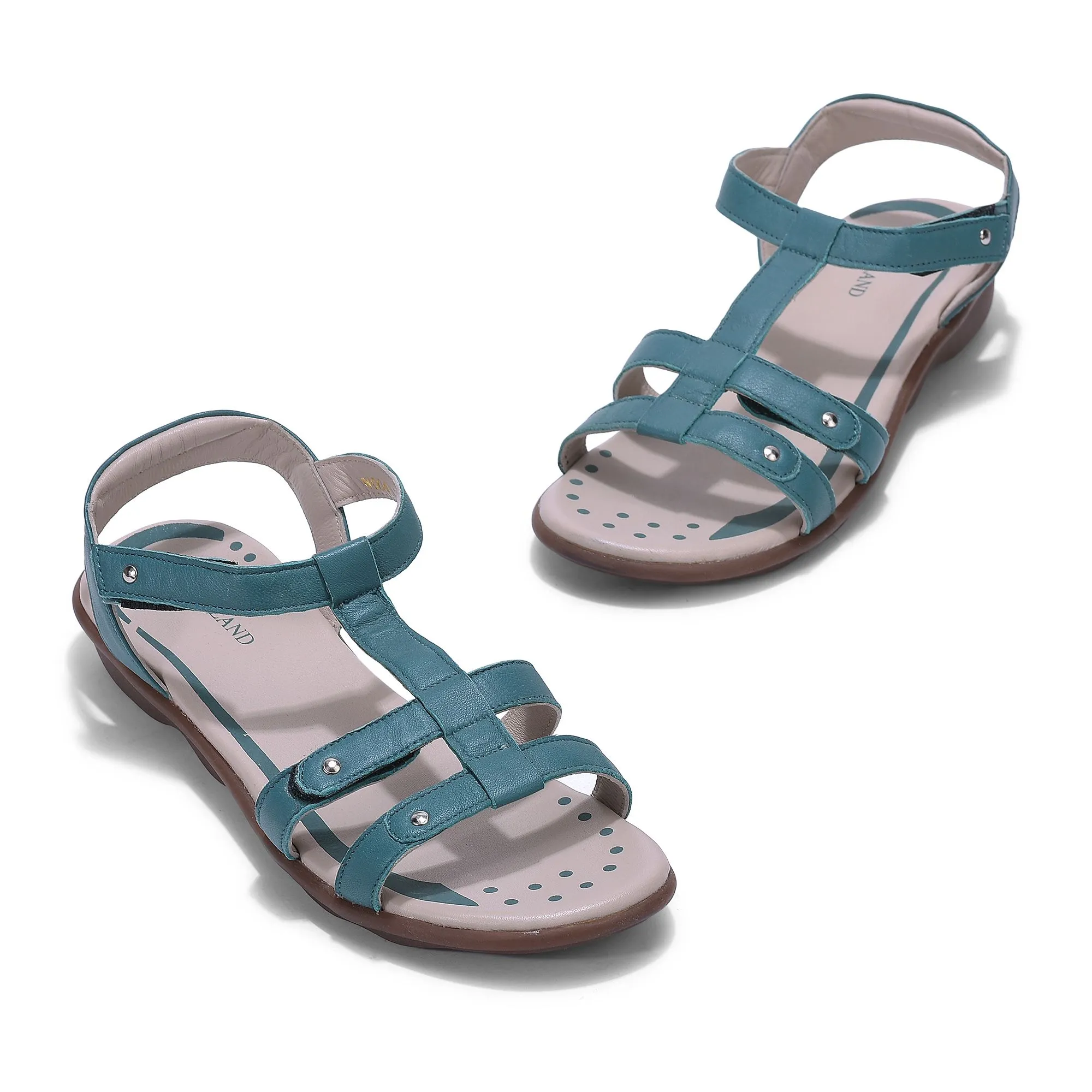 Turquoise sandals for women - Thumbnail 2