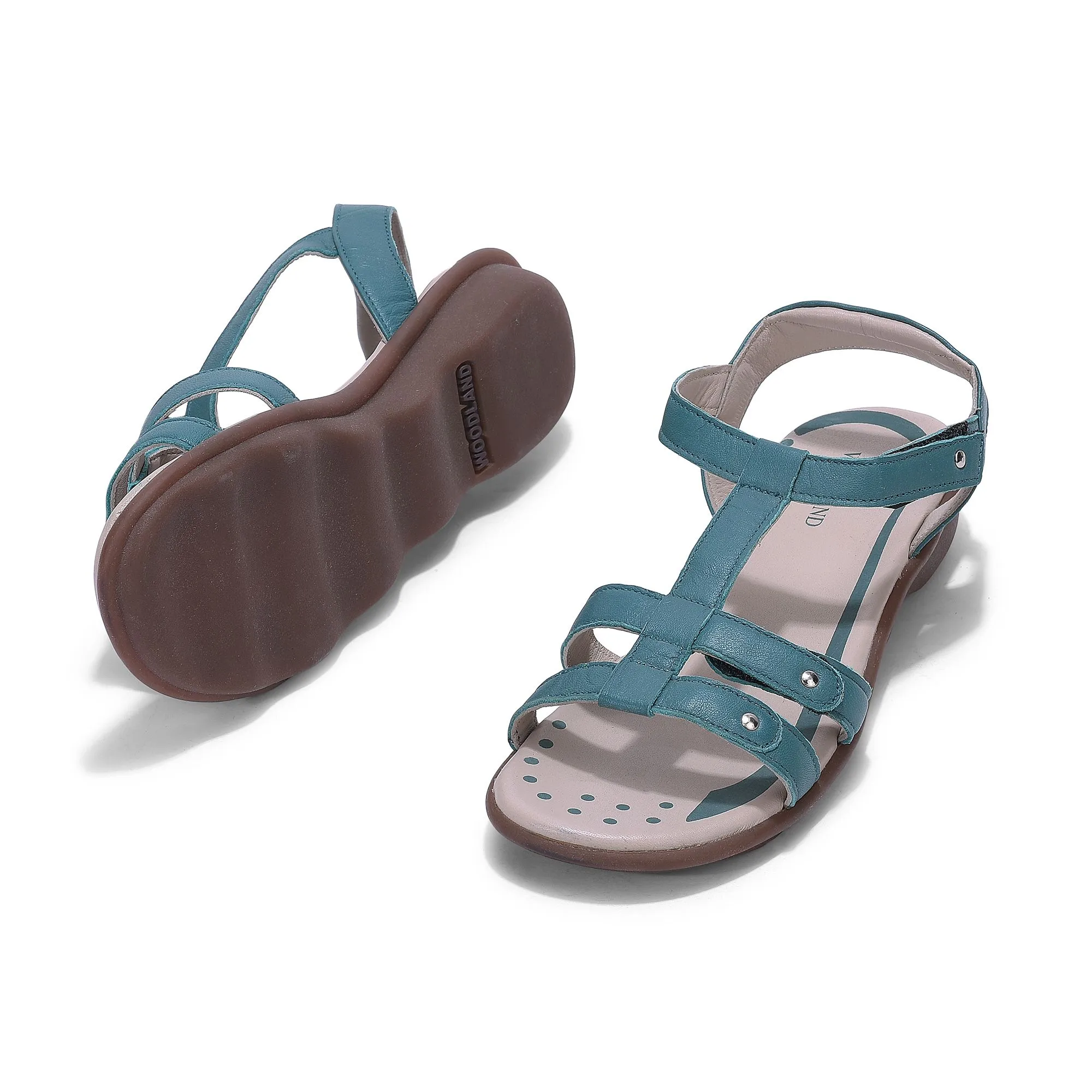 Turquoise sandals for women - Thumbnail 4