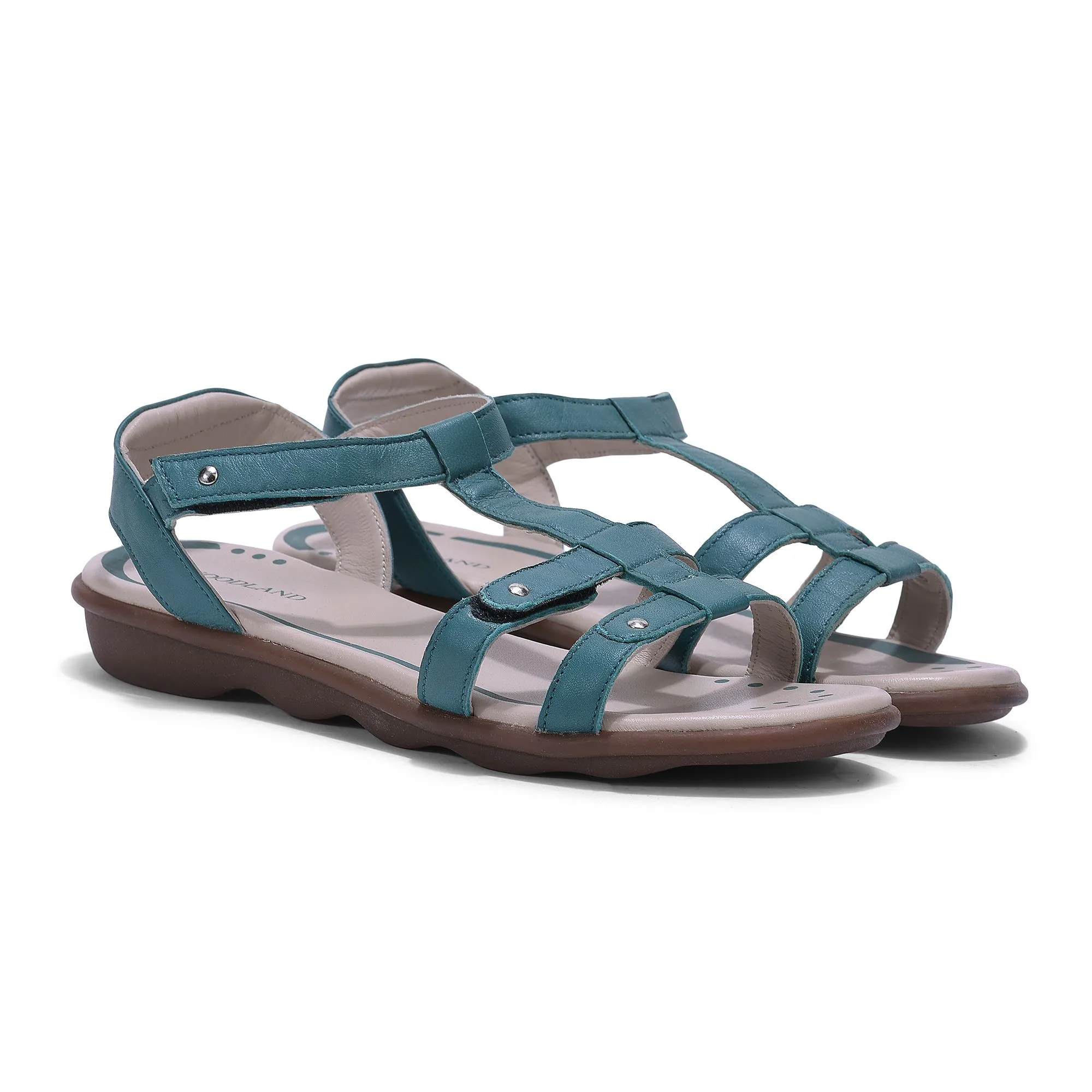 Turquoise sandals for women - Thumbnail 6