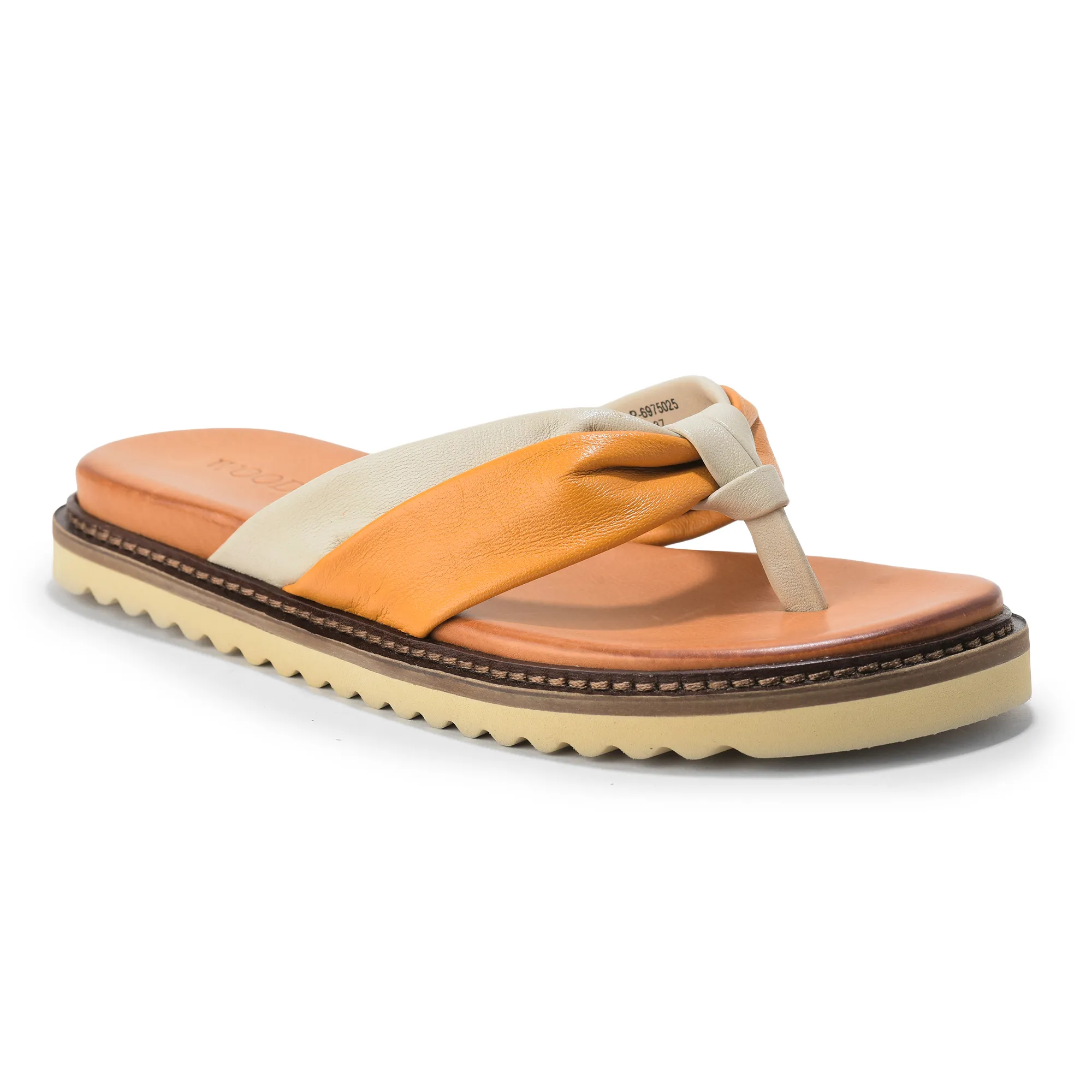 Mustard/Ivory Soft Dual Toned Ladies Slippers - Thumbnail 7