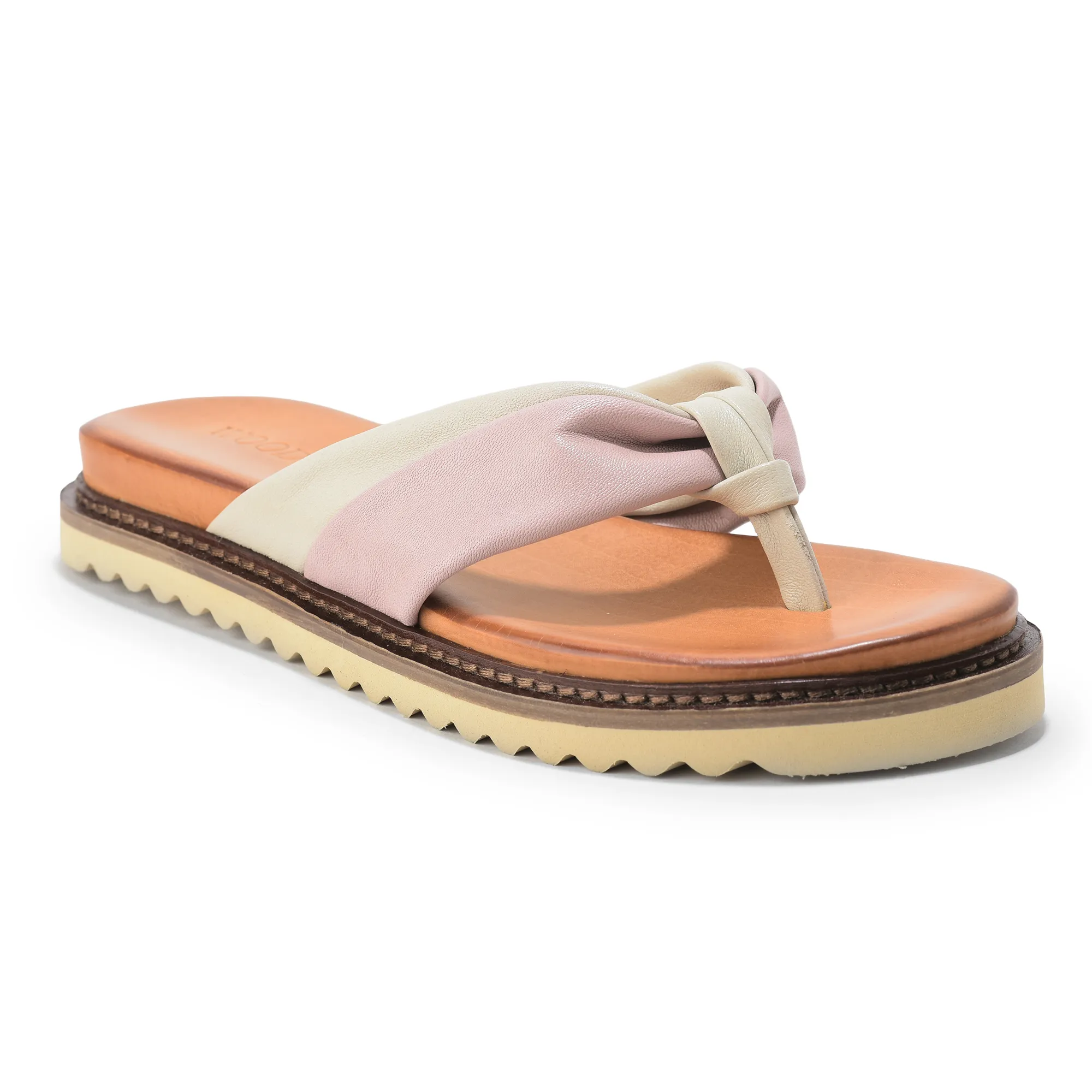 Pink/Ivory Soft Dual Toned Ladies Slippers - Thumbnail 7