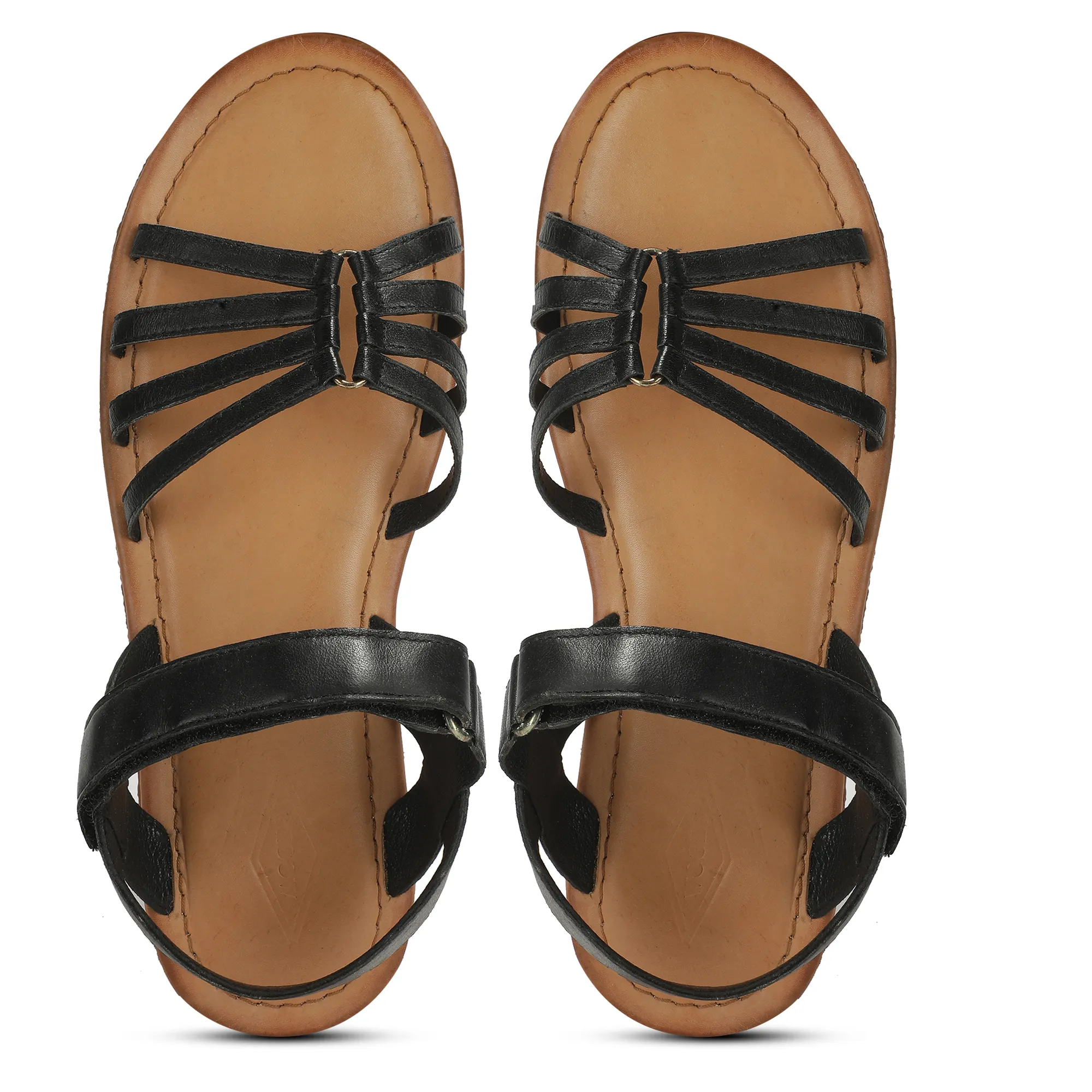 Black Multi Strap Sandals For Ladies - Thumbnail 5