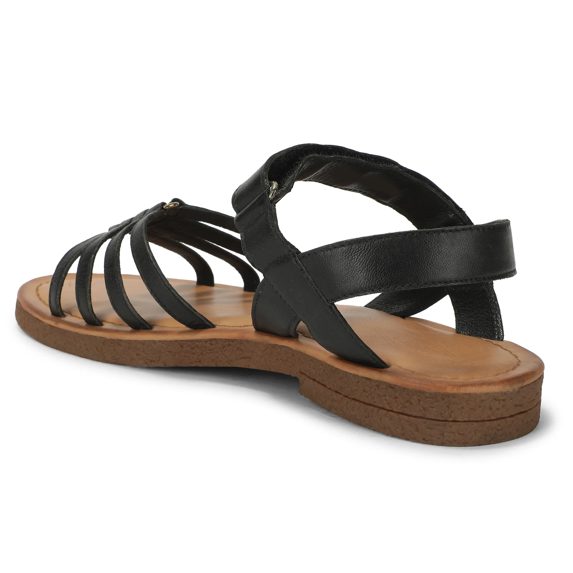 Black Multi Strap Sandals For Ladies - Thumbnail 7