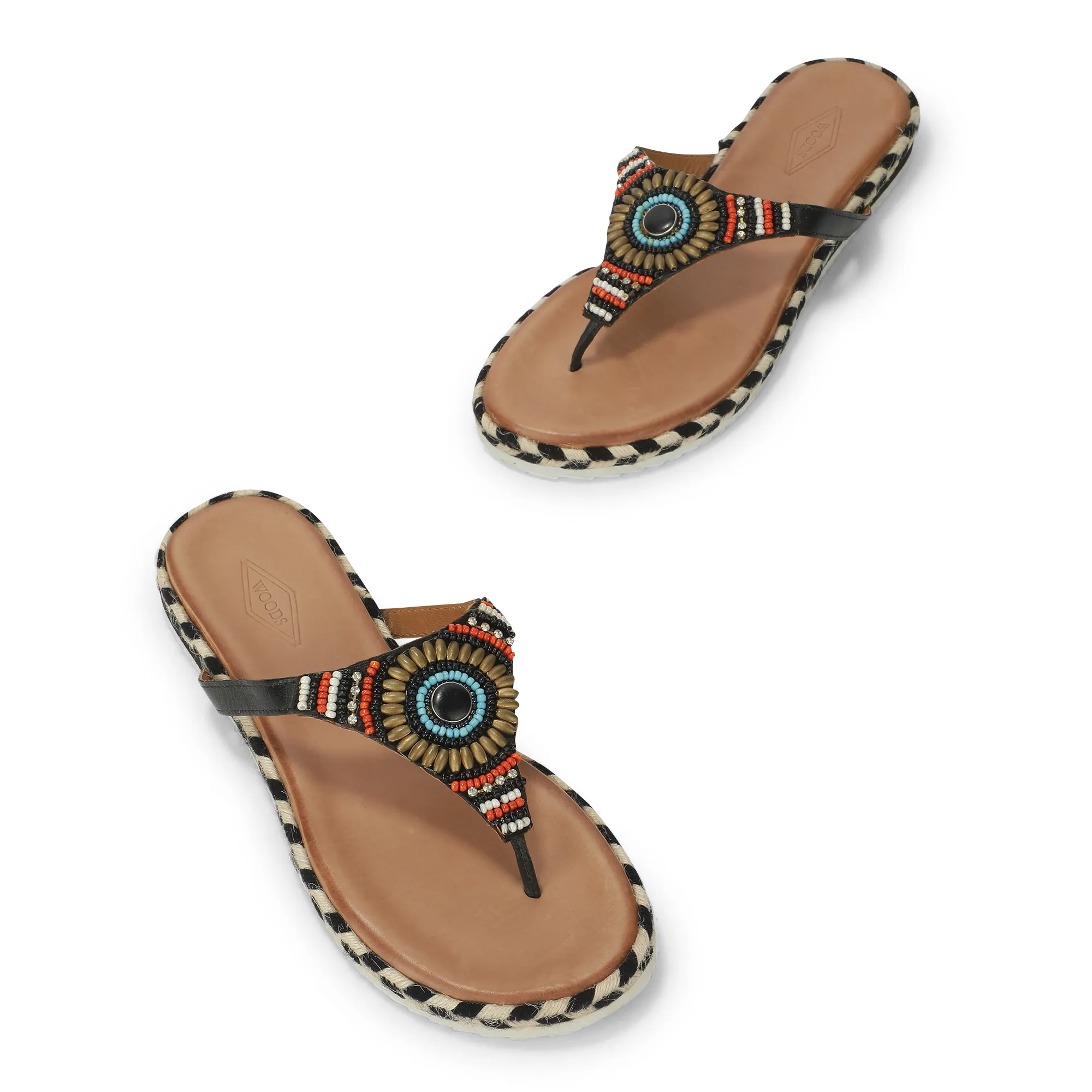 Woods Sky Black Multicolored Ladies Slippers - Thumbnail 3