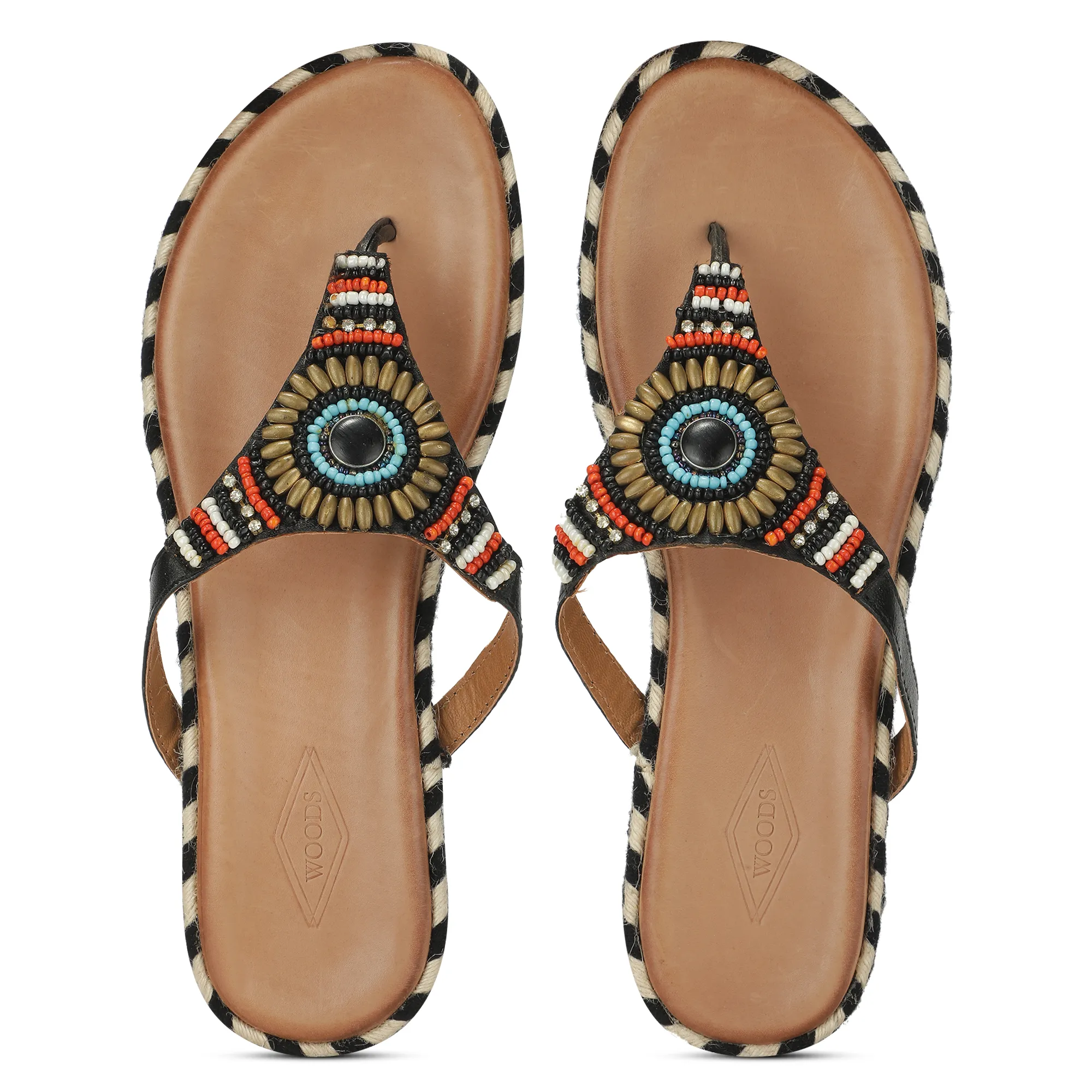 Woods Sky Black Multicolored Ladies Slippers - Thumbnail 4