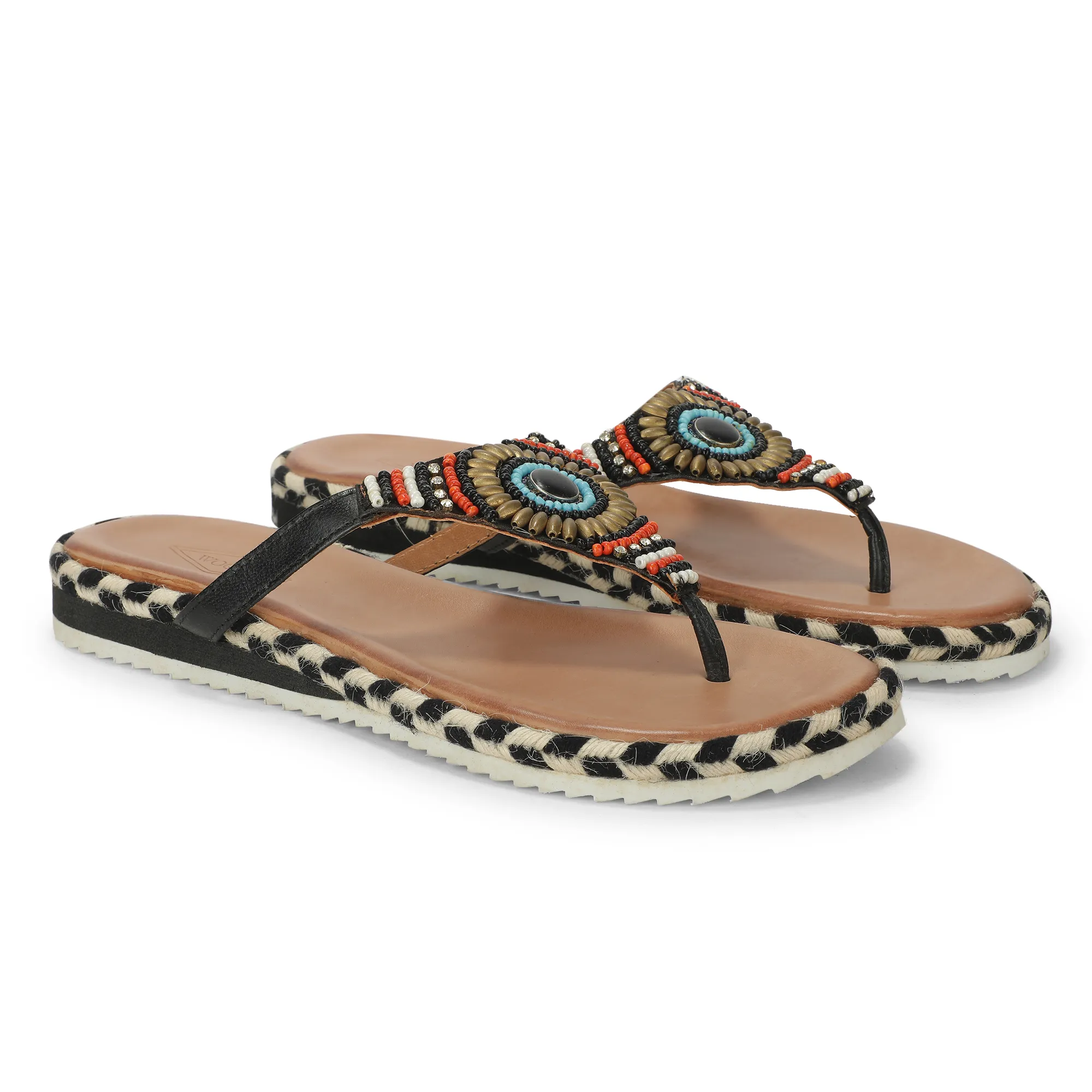 Woods Sky Black Multicolored Ladies Slippers - Thumbnail 7