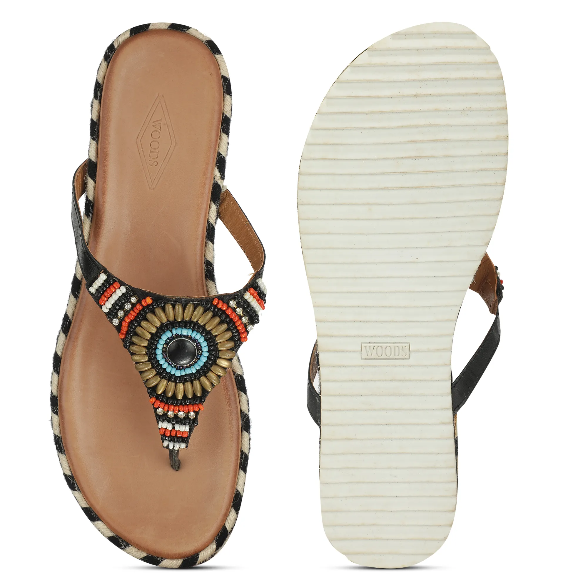 Woods Sky Black Multicolored Ladies Slippers - Thumbnail 8