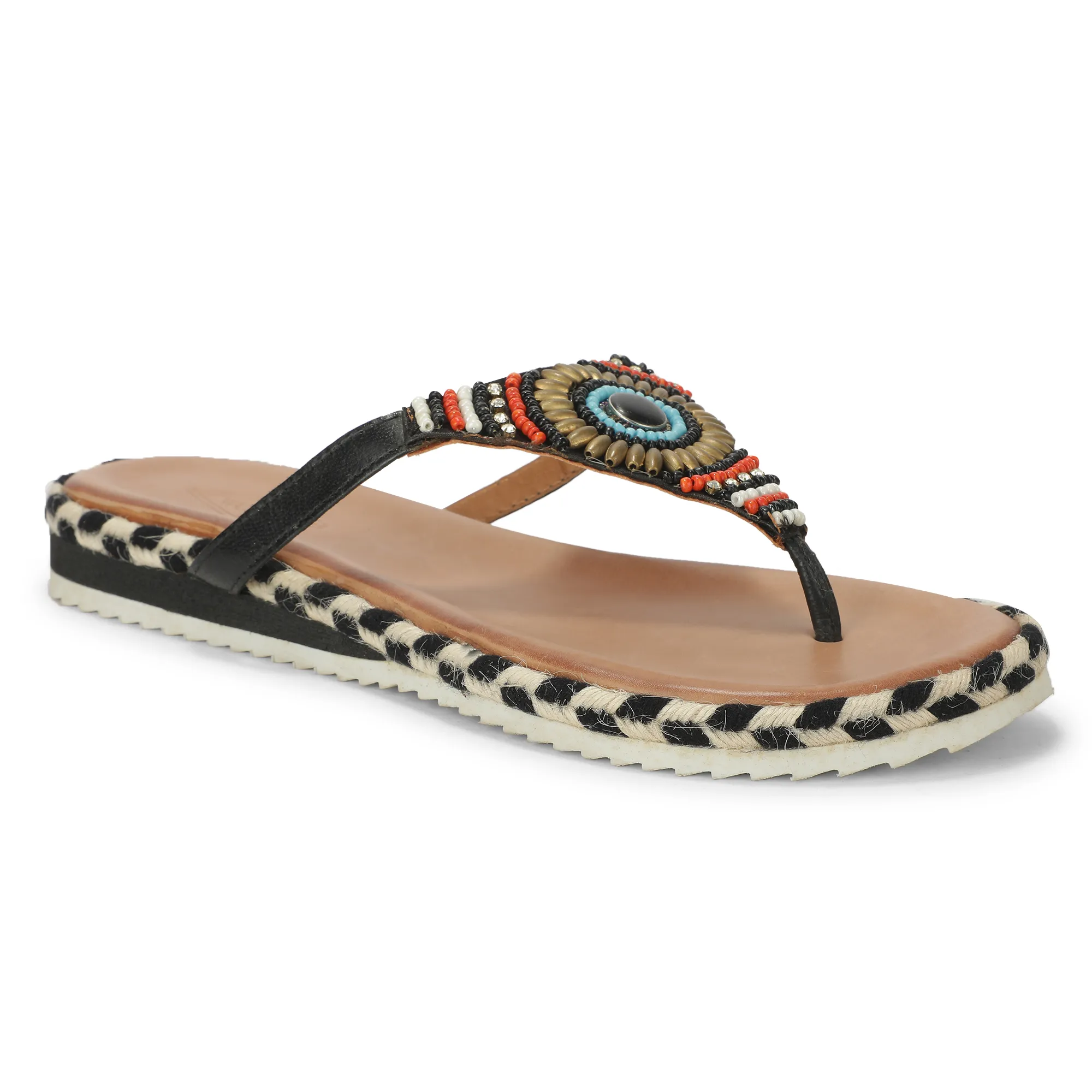 Woods Sky Black Multicolored Ladies Slippers - Thumbnail 10