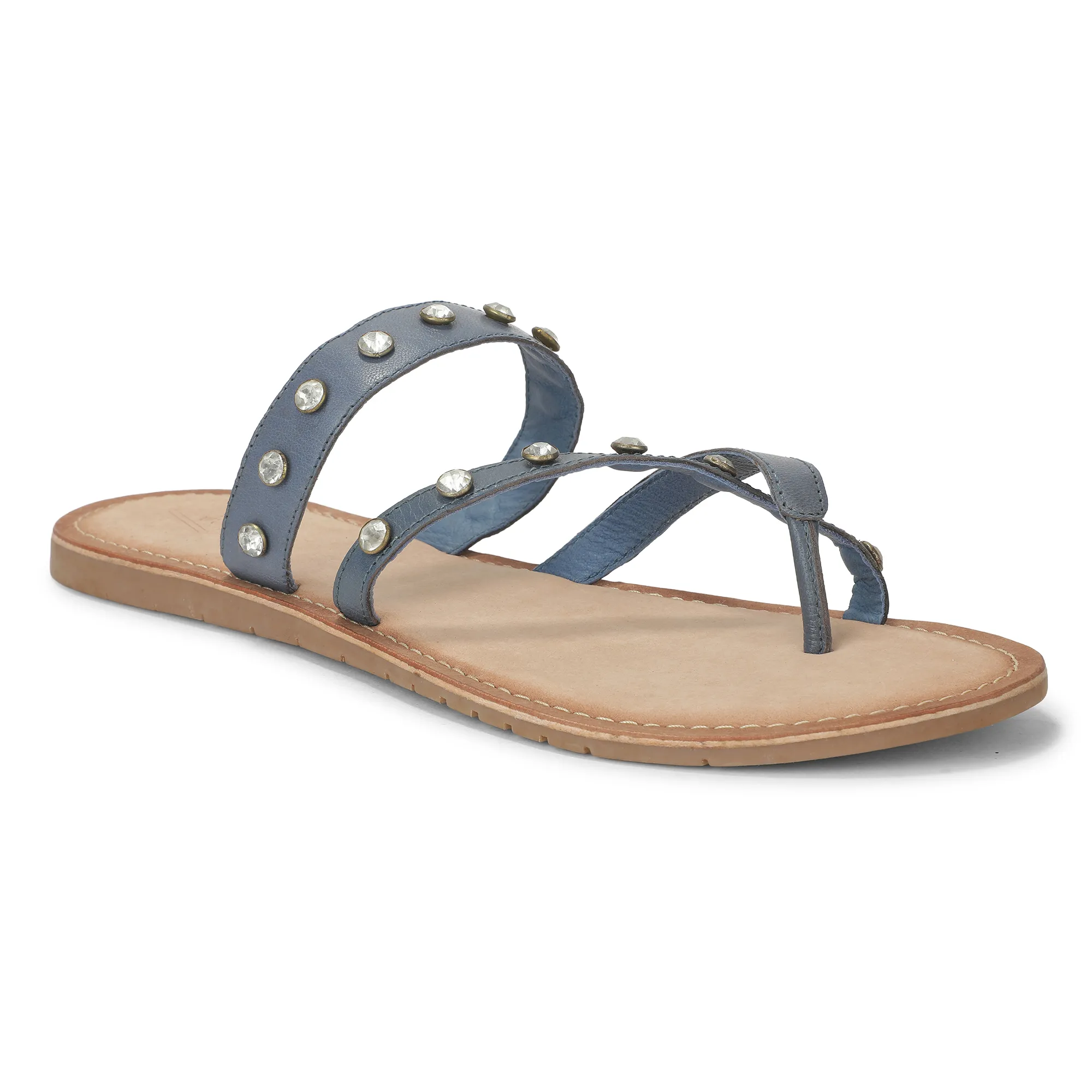 Woods Blue Ladies Slippres With Unique Strap - Thumbnail 3
