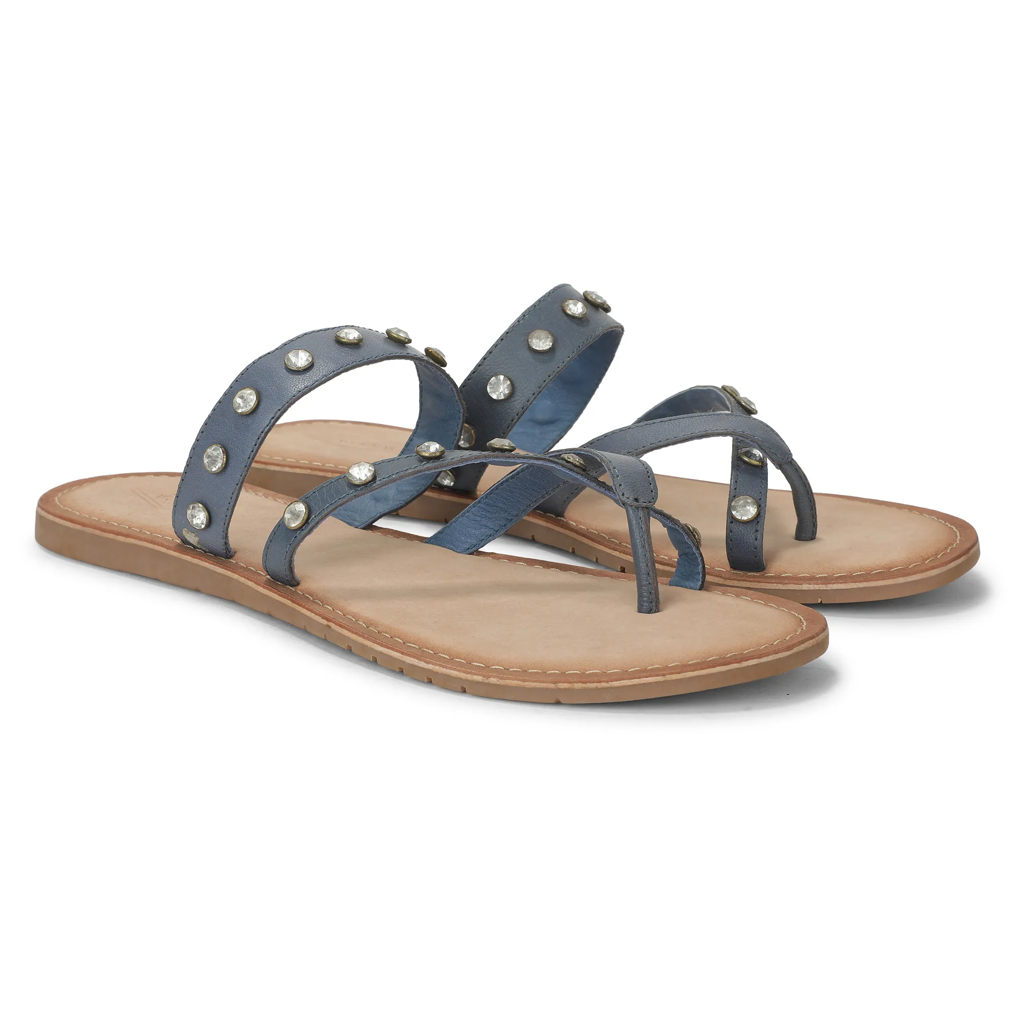 Woods Blue Ladies Slippres With Unique Strap - Thumbnail 8